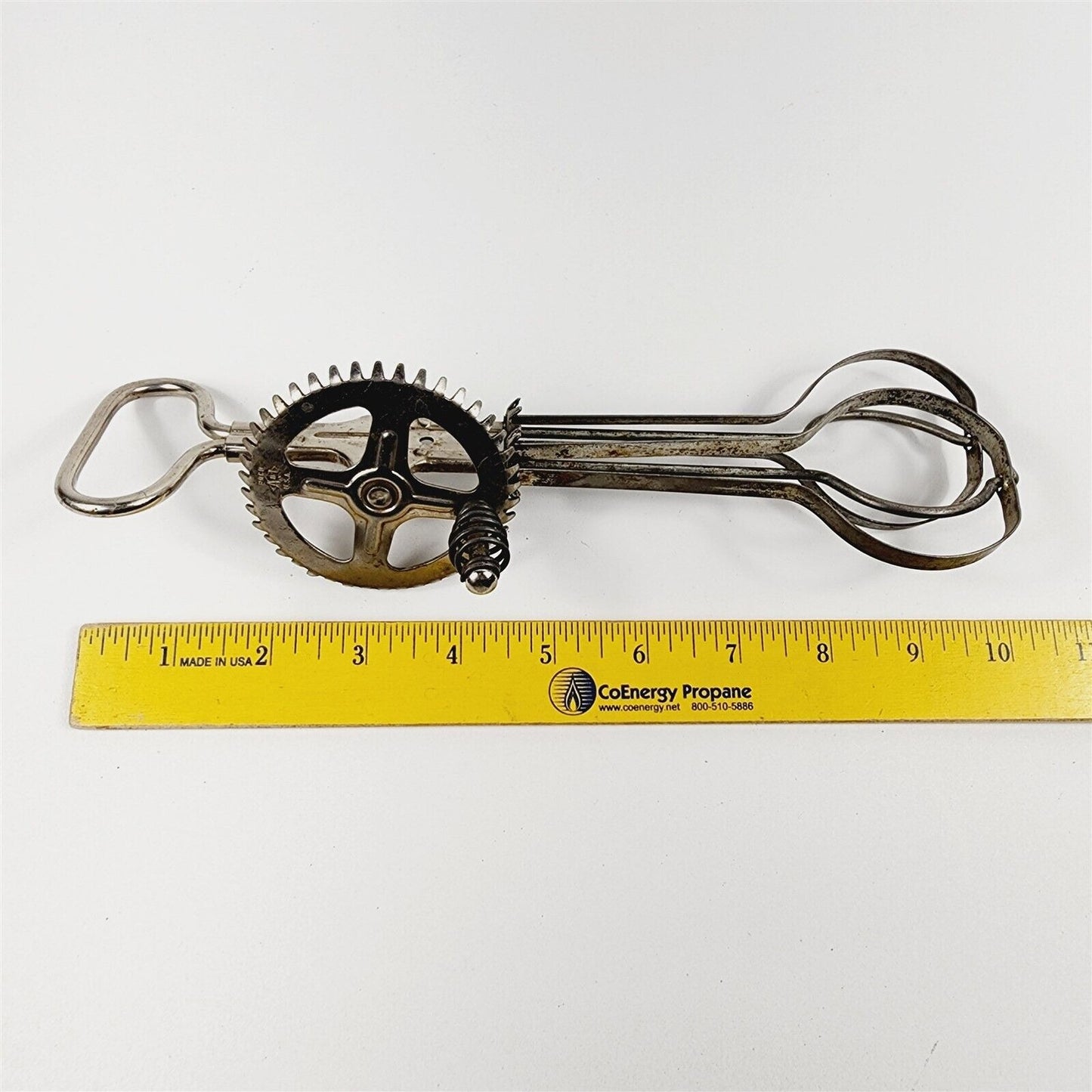 Vintage A&J Metal Handled Hand Beater Egg Mixer