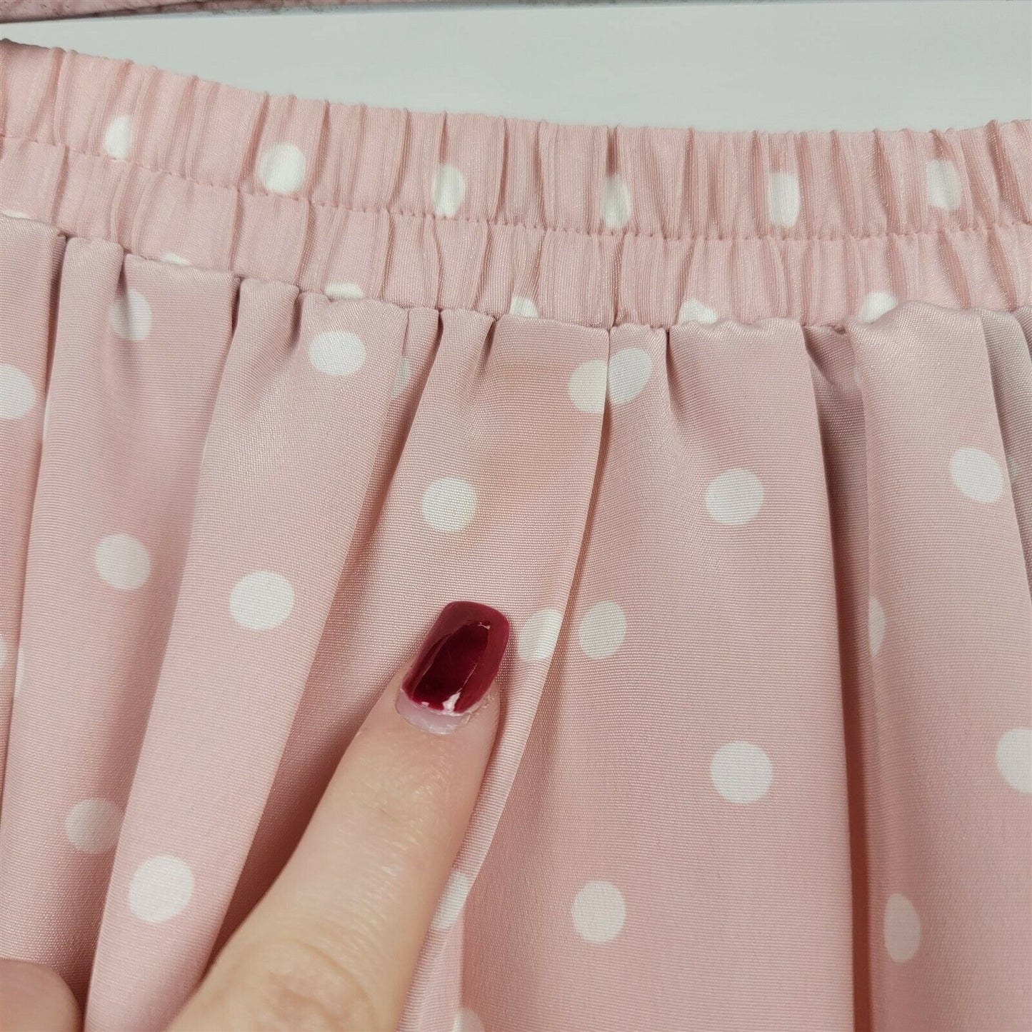 Leslie Fay Pink Polka Dot 2 Piece Skirt Top Set Womens Size Petite 10P