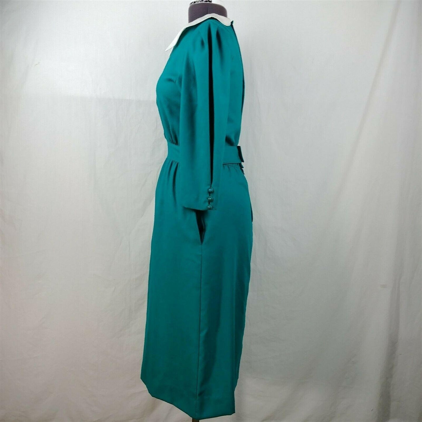 Petite Lanz Vintage Teal 3/4 Sleeve Dress Womens Size 10