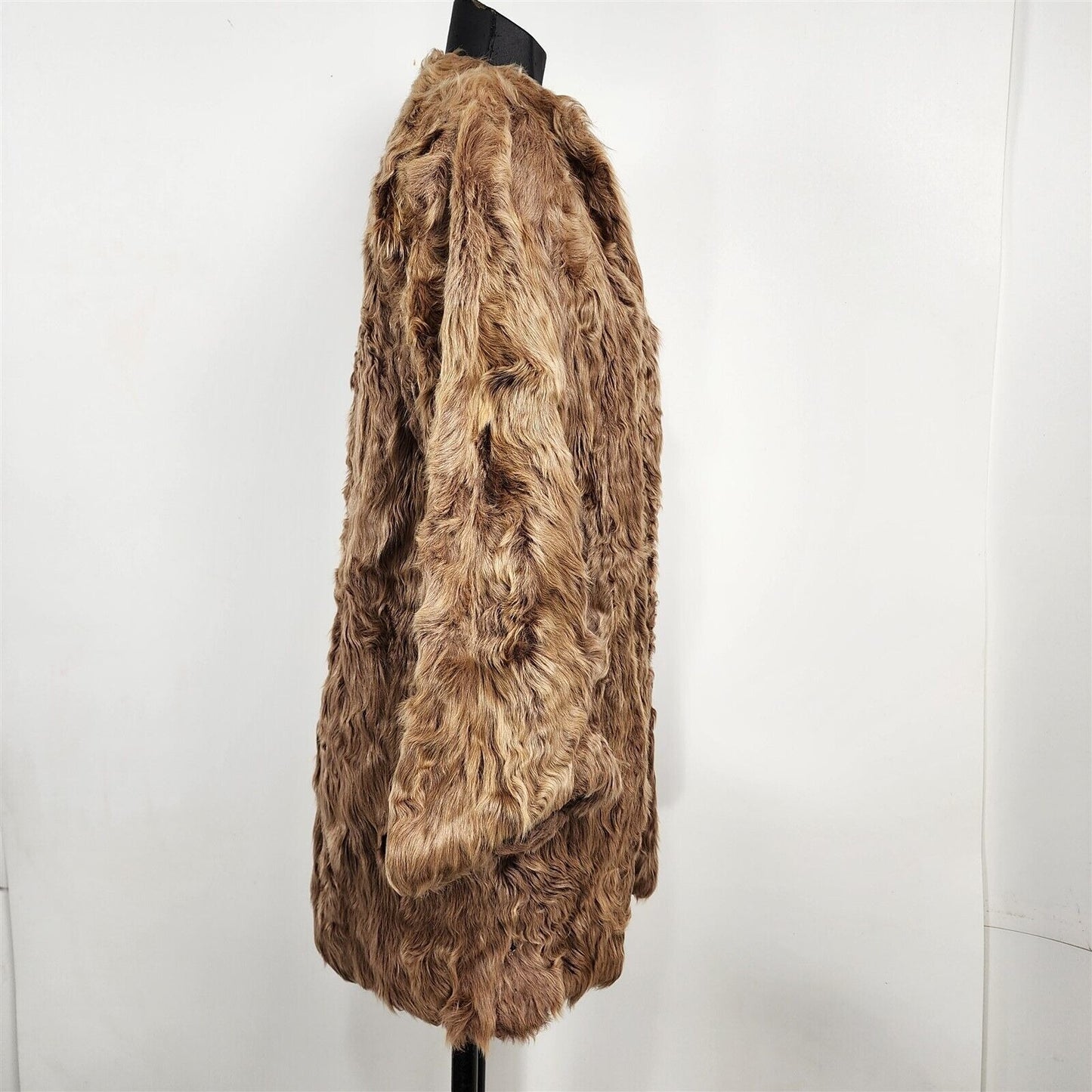 Vintage Womens Brown Real Lamb Fur Coat