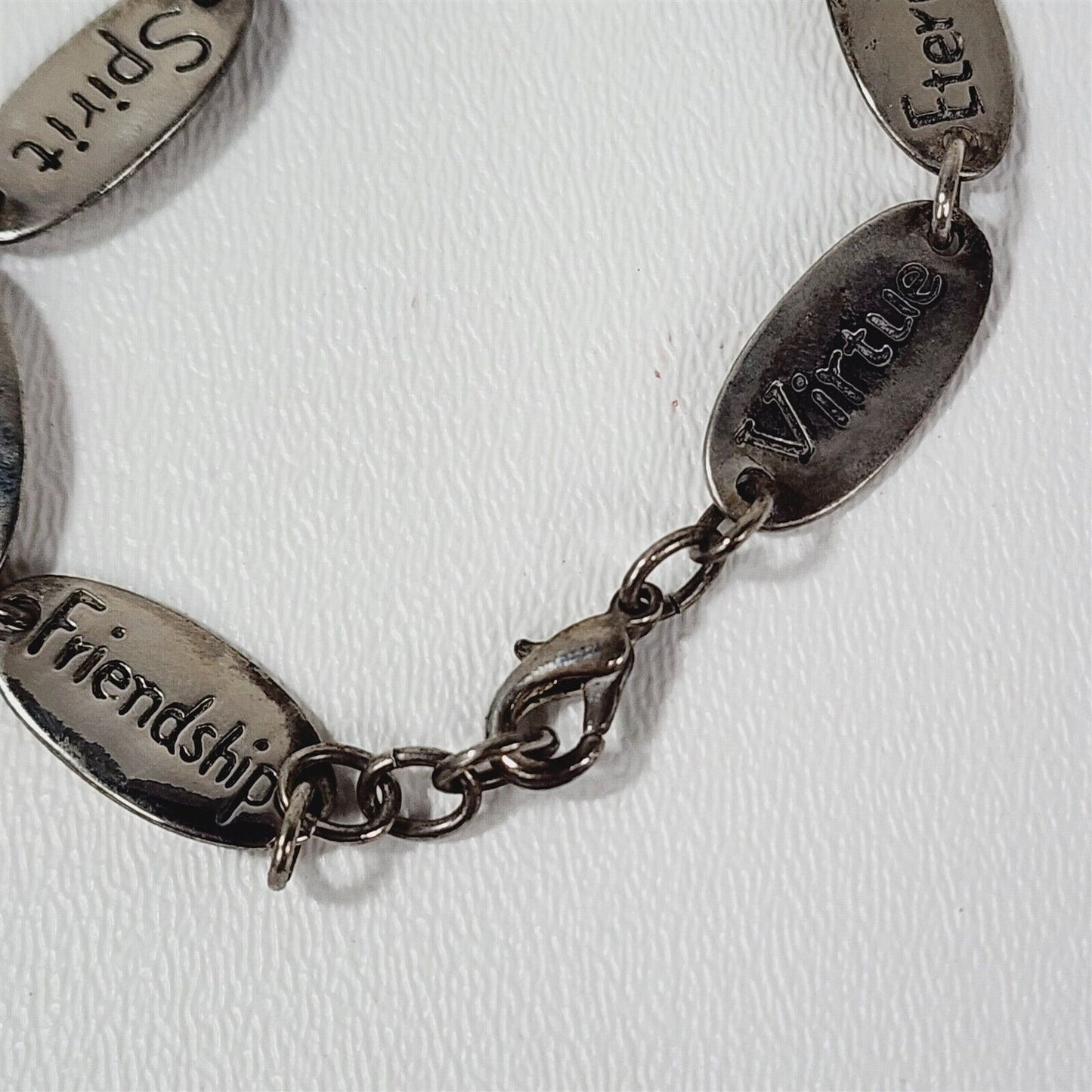 Vintage Silver Religous Faith Heaven Gold Spirit Friendship Virtue Bracelet