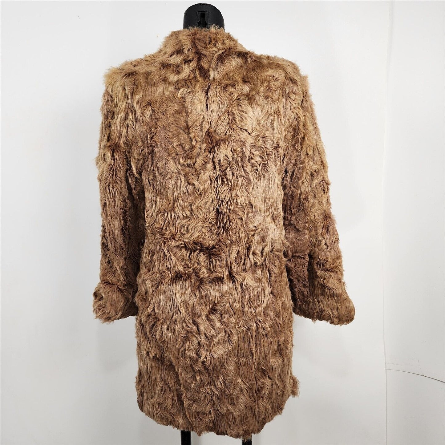 Vintage Womens Brown Real Lamb Fur Coat