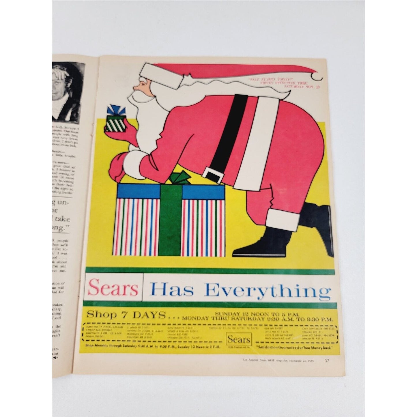 13 Pages Sears 1969 Christmas Sale Great Color Santa Toy TV 13.25" x 10.25"