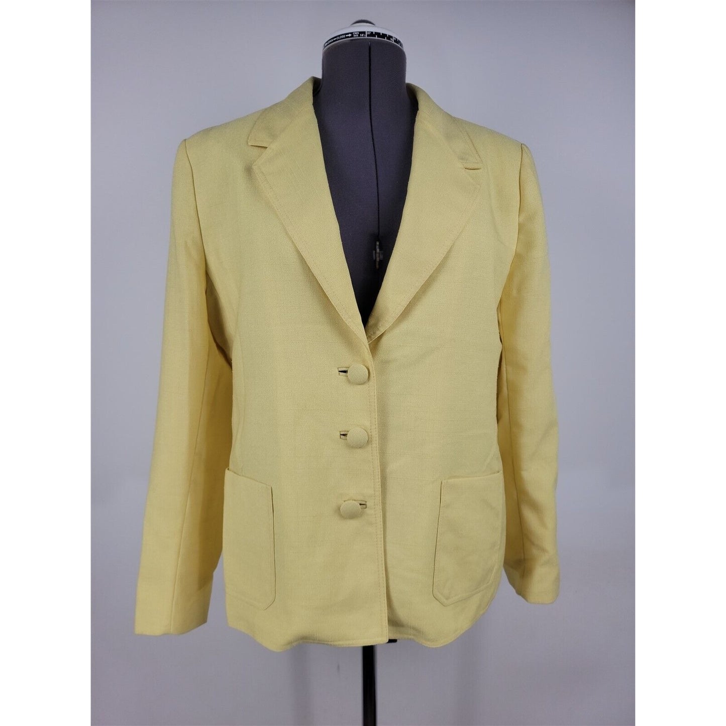 Vintage 1960s Lilli Ann Yellow Suit Career Jacket Blazer Womens Size L/XL