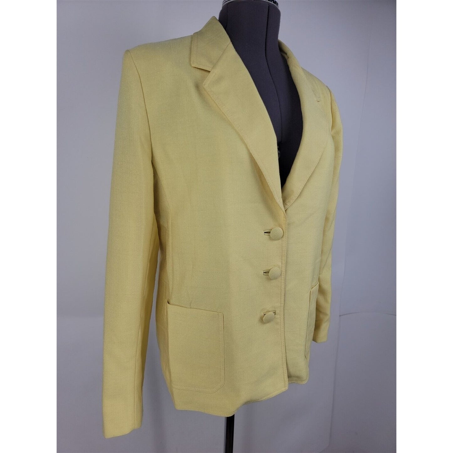 Vintage 1960s Lilli Ann Yellow Suit Career Jacket Blazer Womens Size L/XL