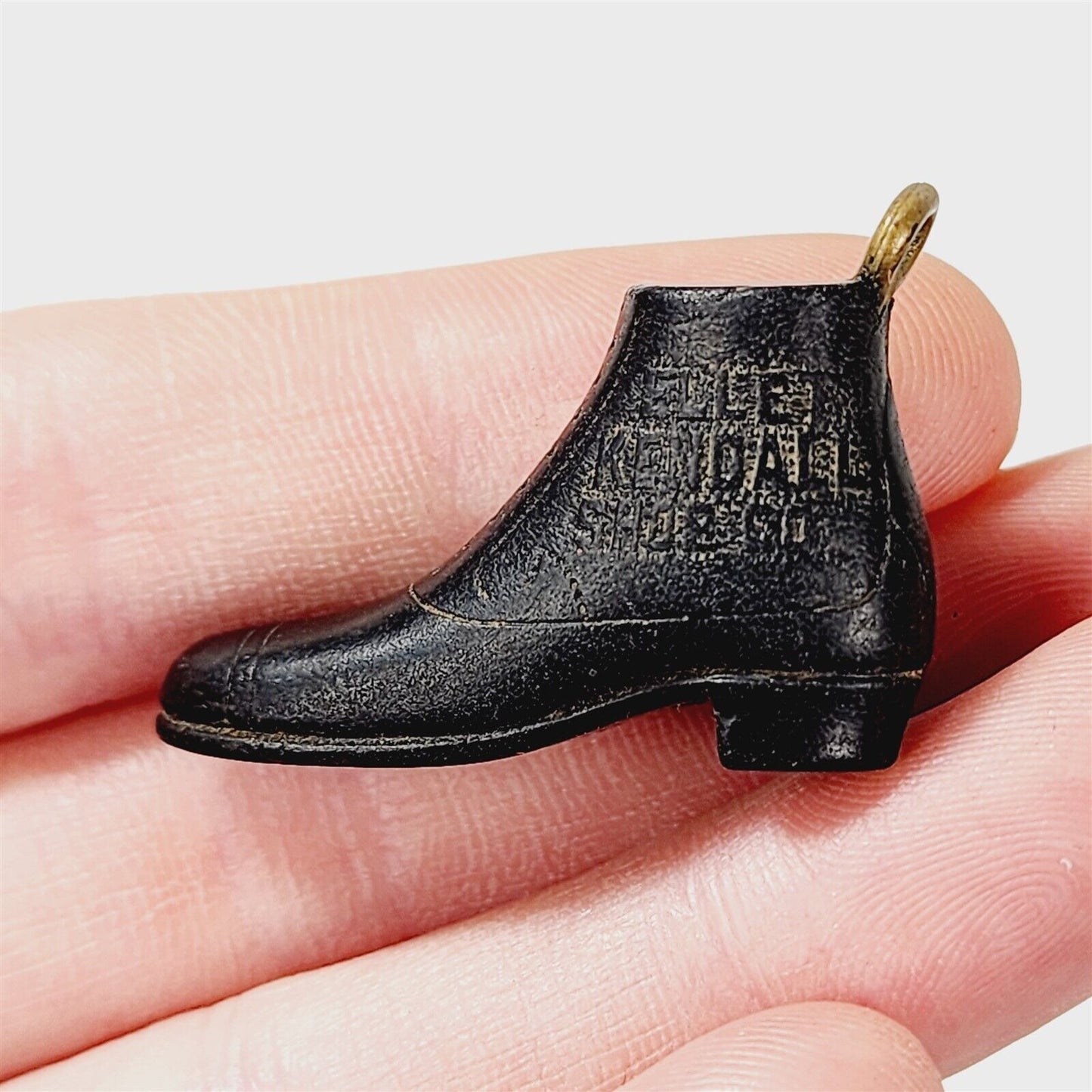 Vintage Ellet Kendall Shoe Co. Shoe Fob Charm Black Boot