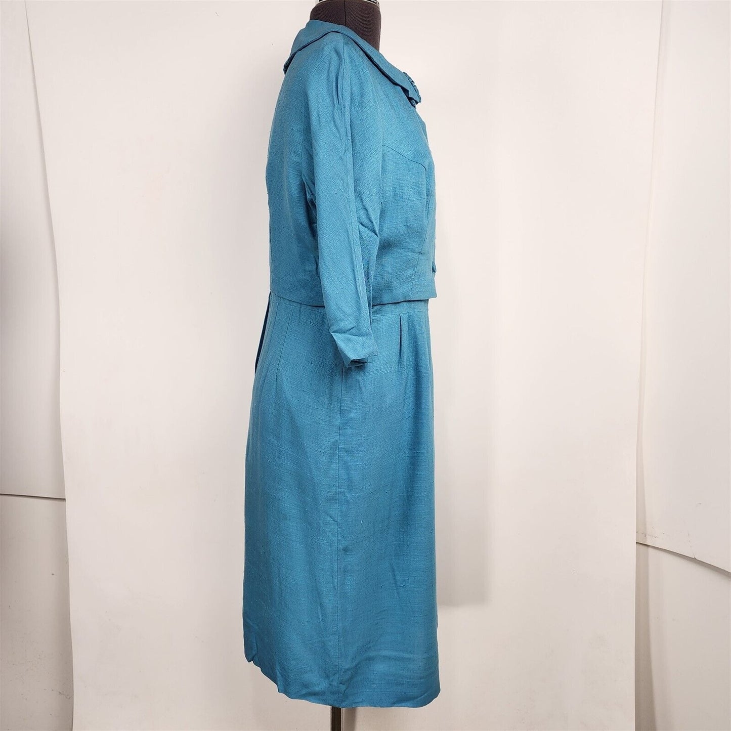 Vintage 1960s Wilshire of Boston Blue Sheath Dress w/ Jacket