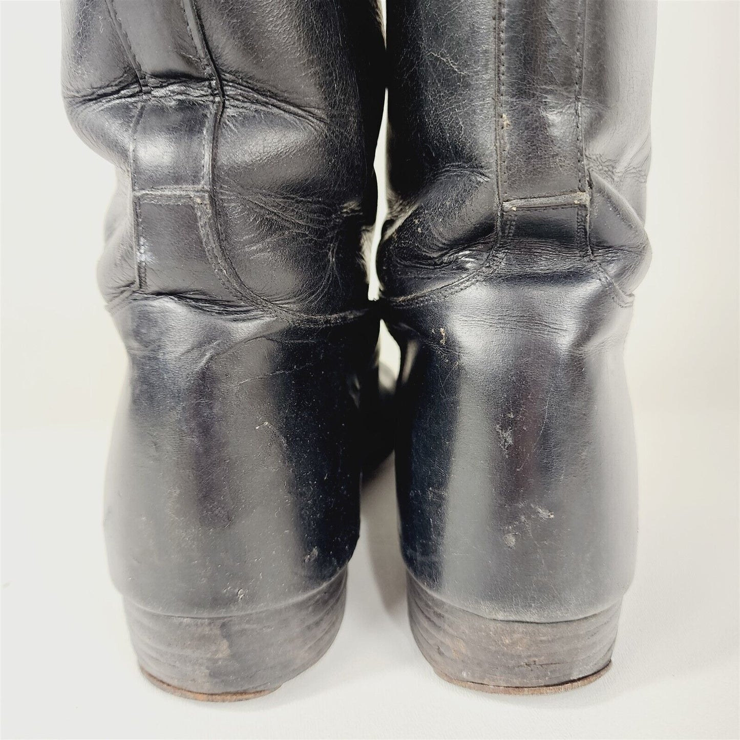 Vintage Black Leather Knee High Riding Boots Womens Size 5.5