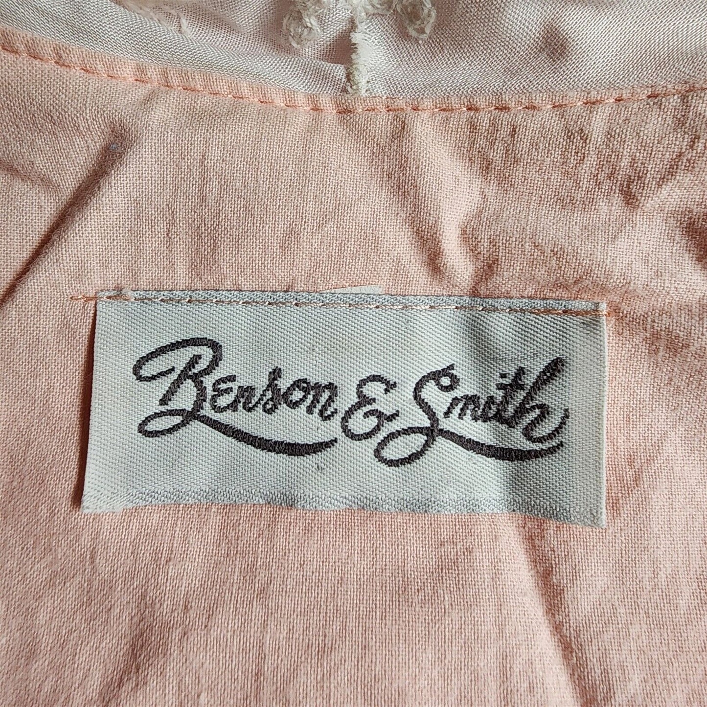 Vintage 1980s Benson & Smith Light Pink Button Front Swing Cotton Dress