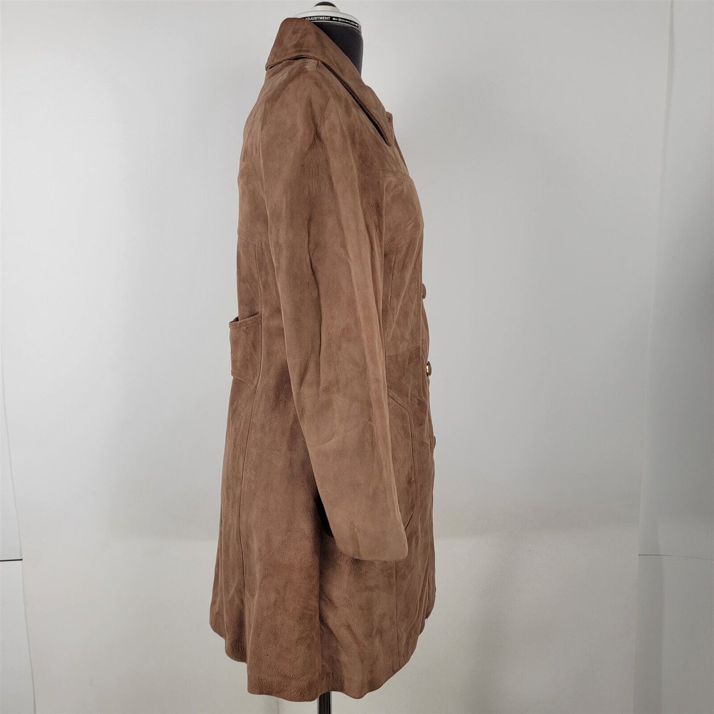 Vintage 1960s Lion Brown Soft Suede Mid Length Leather Jacket Womens Size 12