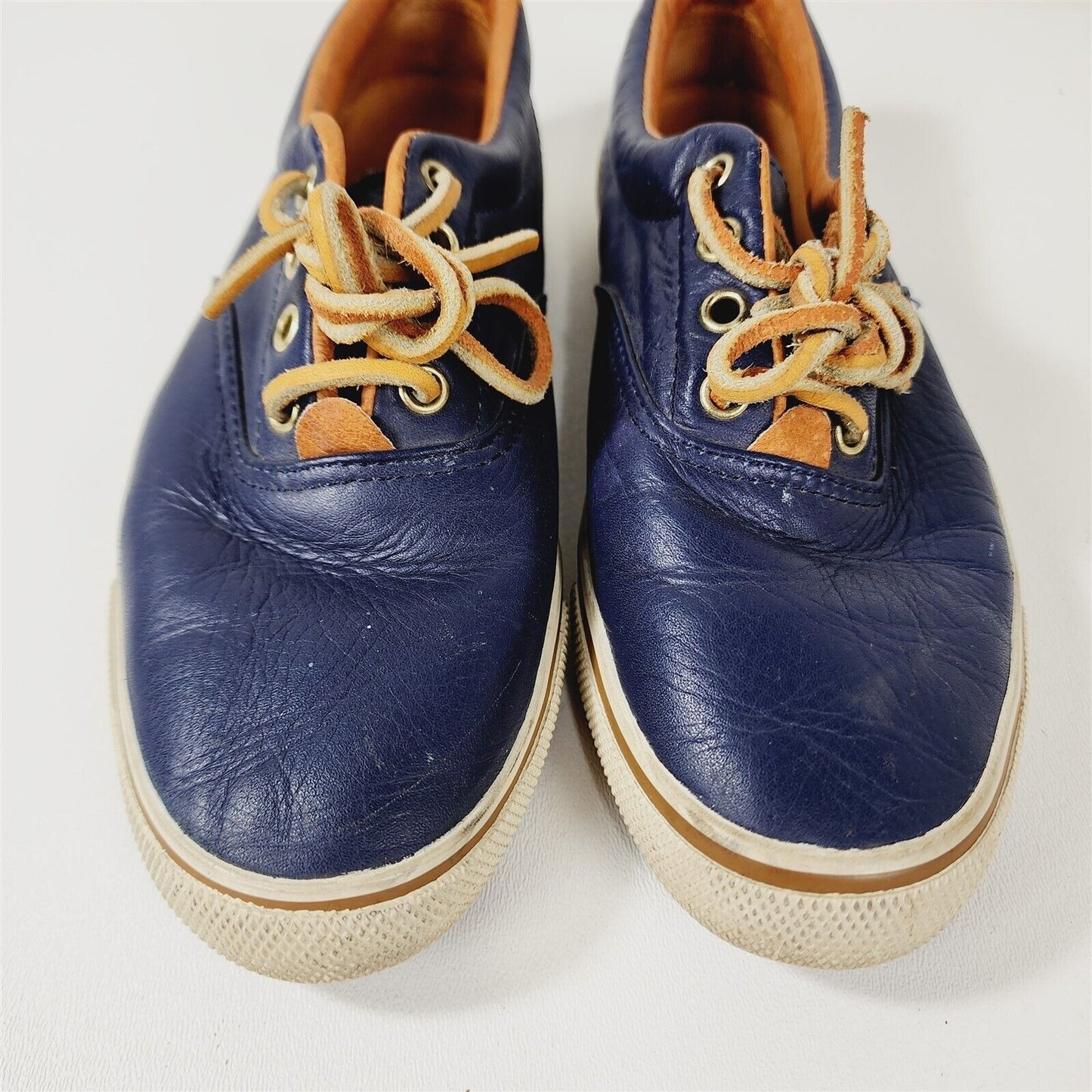 Vintage Keds Blue Leather Lace Up Sneakers Womens Size 7 M