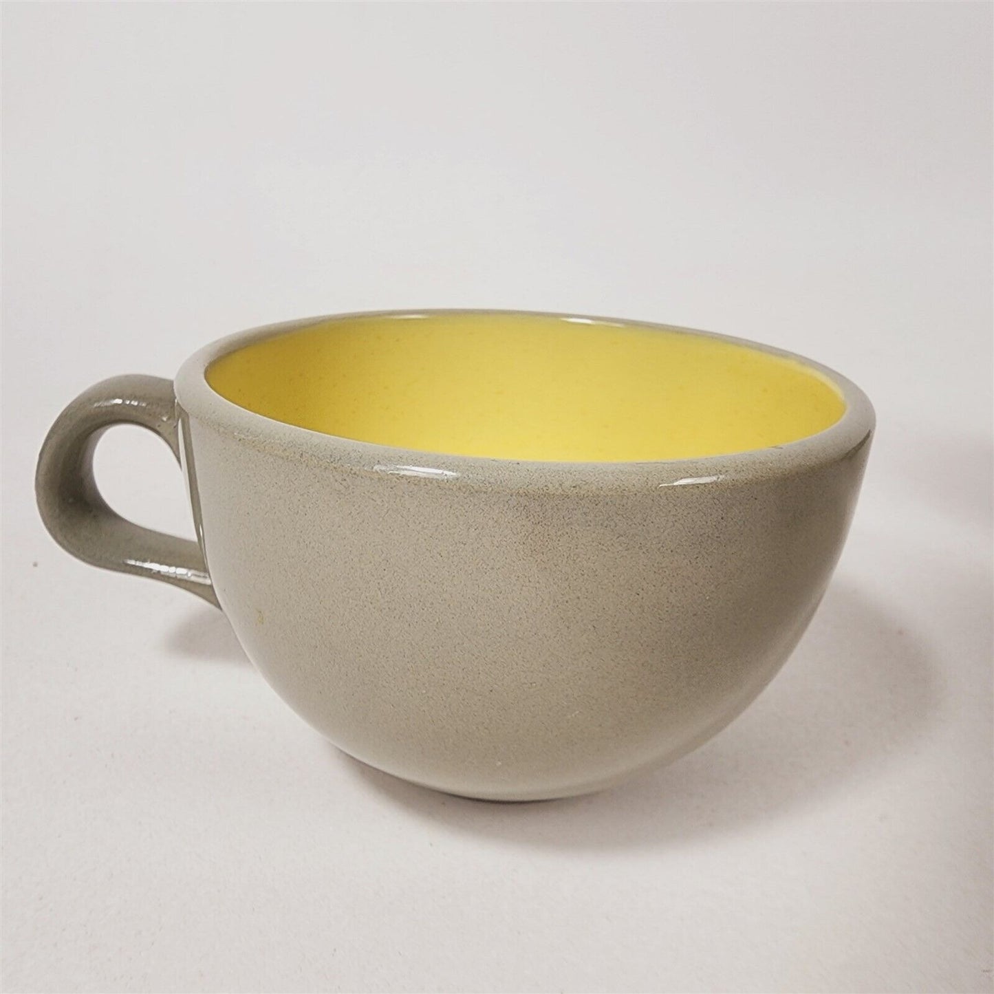 9 Vintage Harkerware Stoneware Speckled Yellow Gray Tea Coffee Cups Mugs