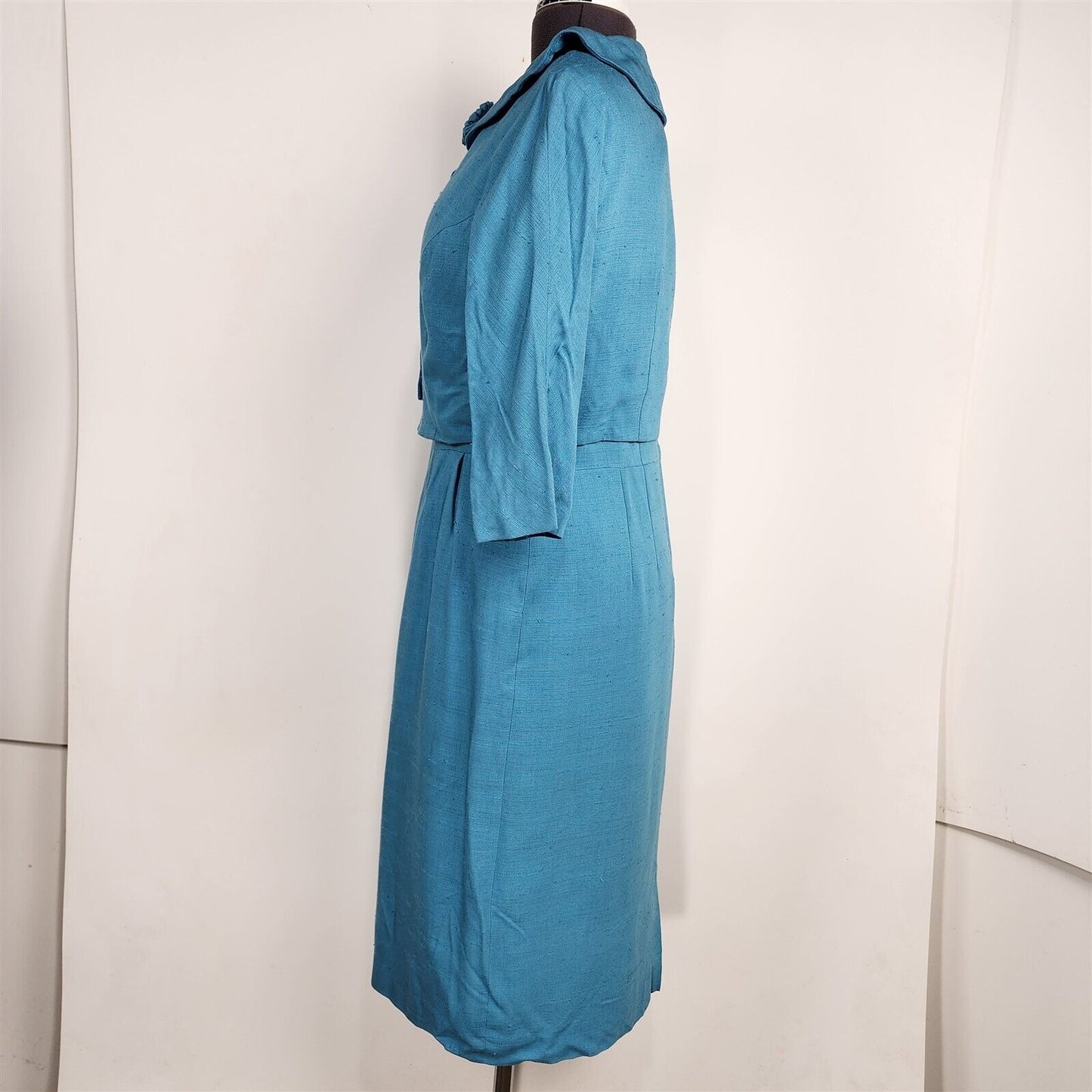 Vintage 1960s Wilshire of Boston Blue Sheath Dress w/ Jacket