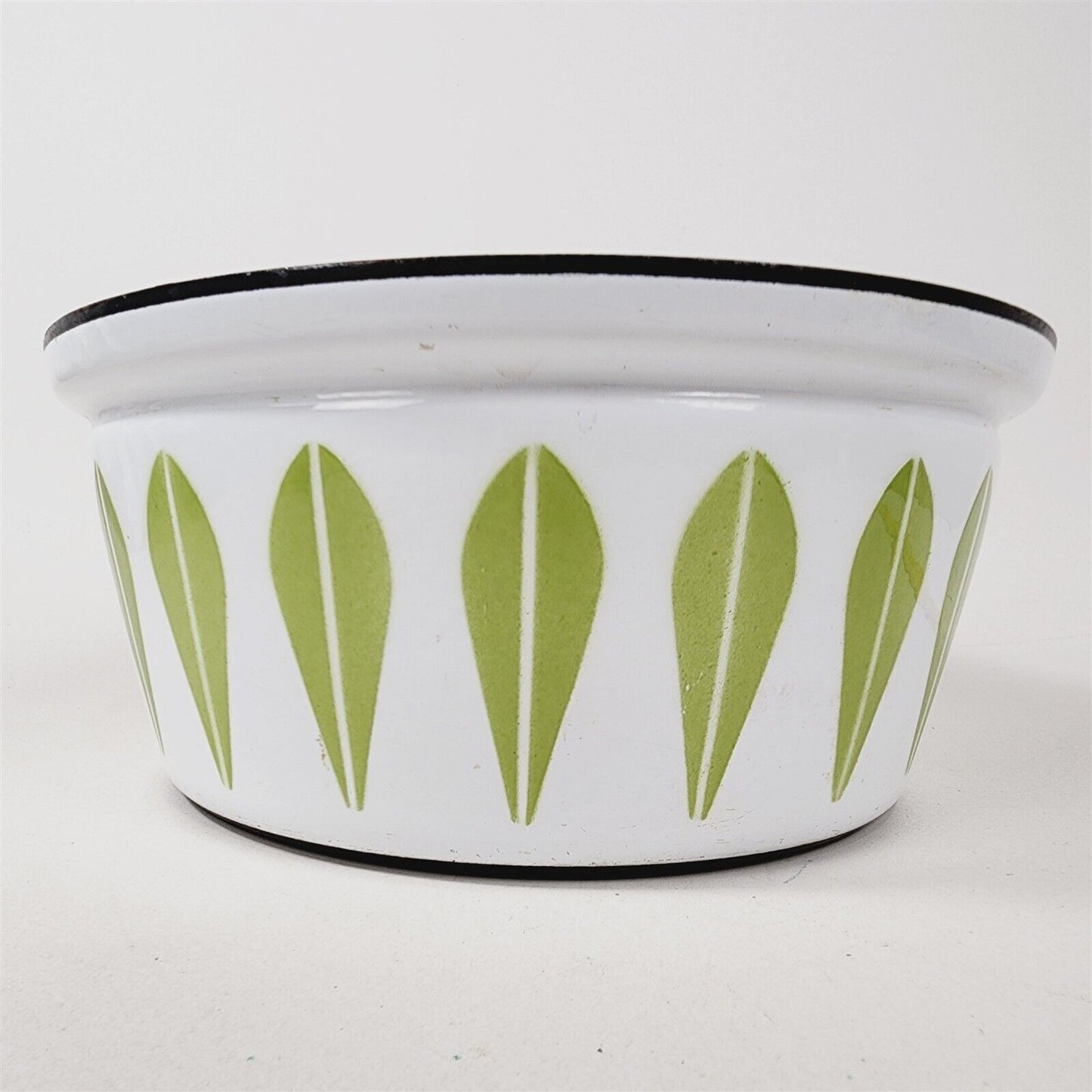 Vintage Catherineholm White & Avocado Green Lotus Stock Pot 10 3/4" - No Lid