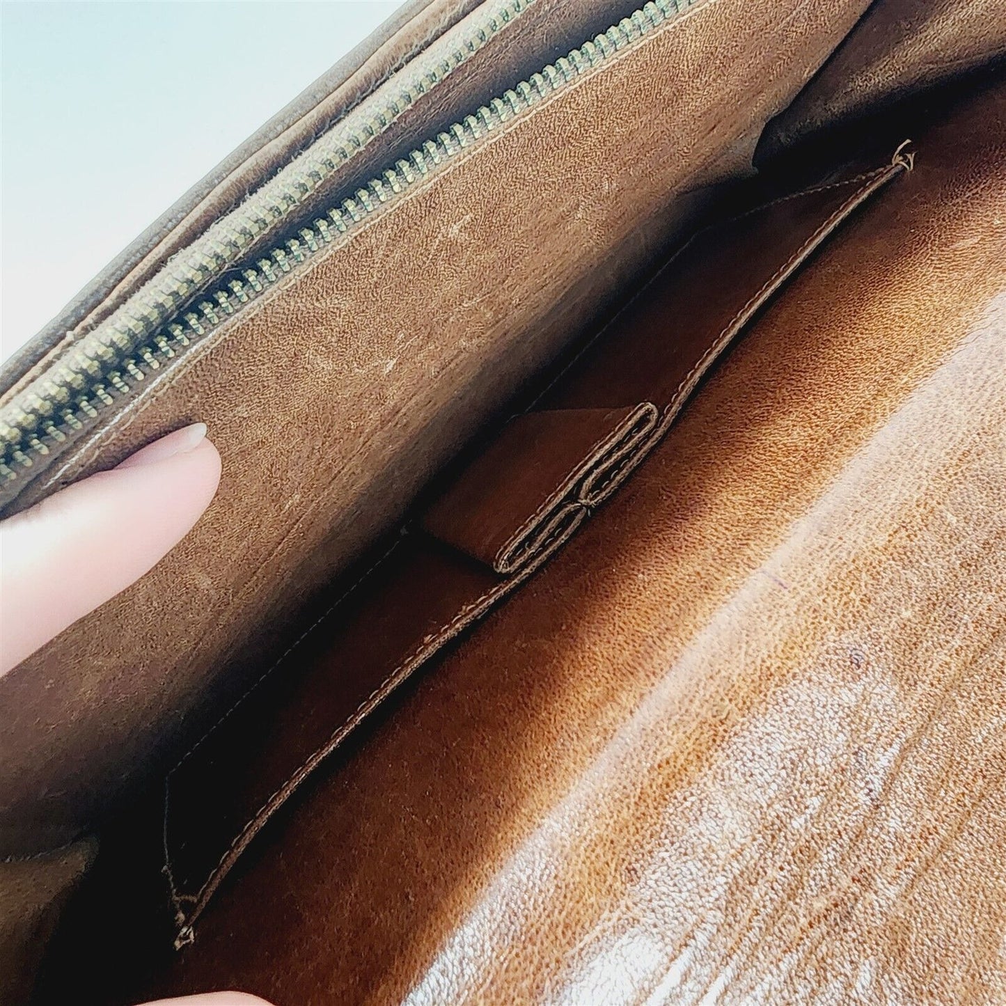Vintage Leather Hand Tooled Laced Purse Dark Brown Floral Adjustable Strap