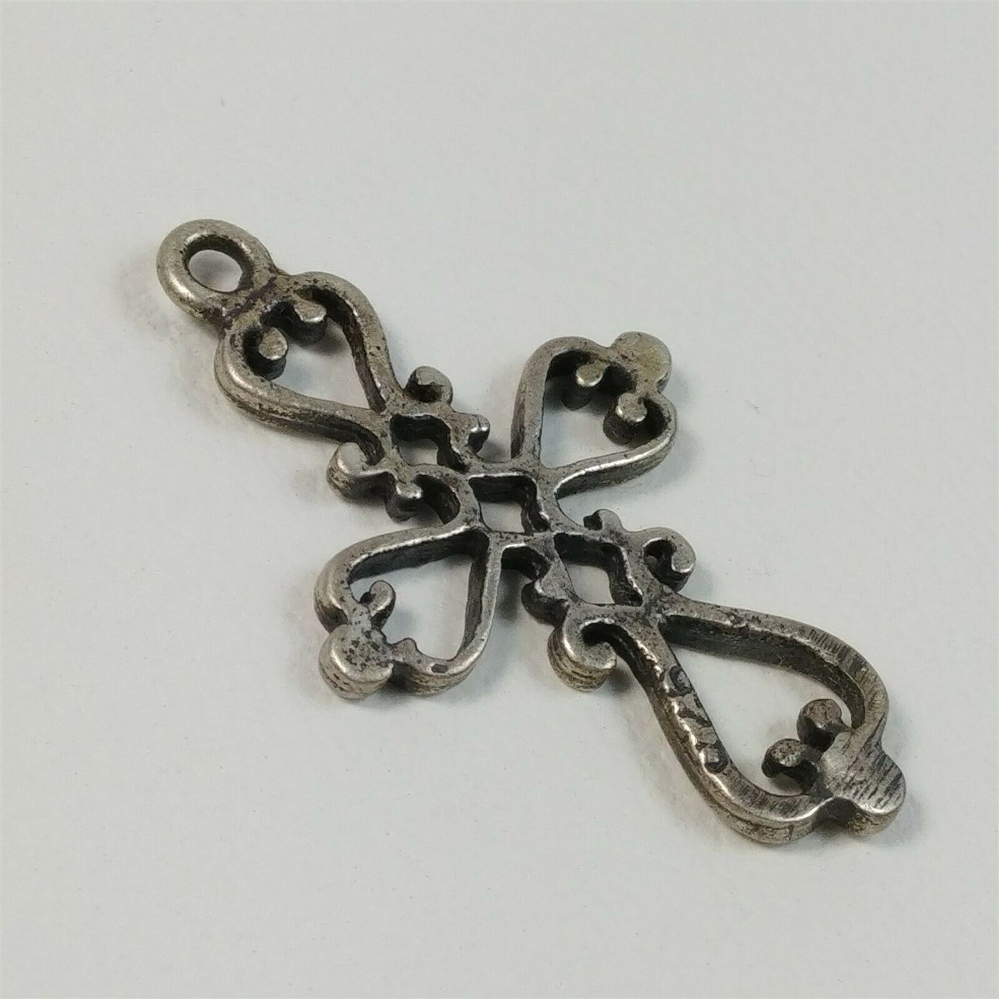 925 Sterling Silver Cross Religious Pendant Charm Celtic Swirl Scroll 1"