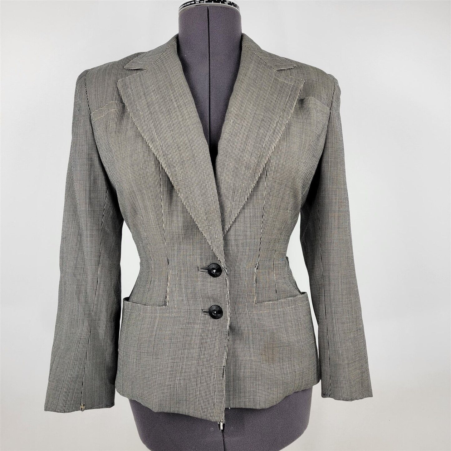 Vintage Junior Deb Black & White Blazer Career Jacket