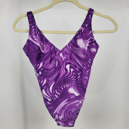 Catherina Purple One Piece Swimsuit Womens Size 46