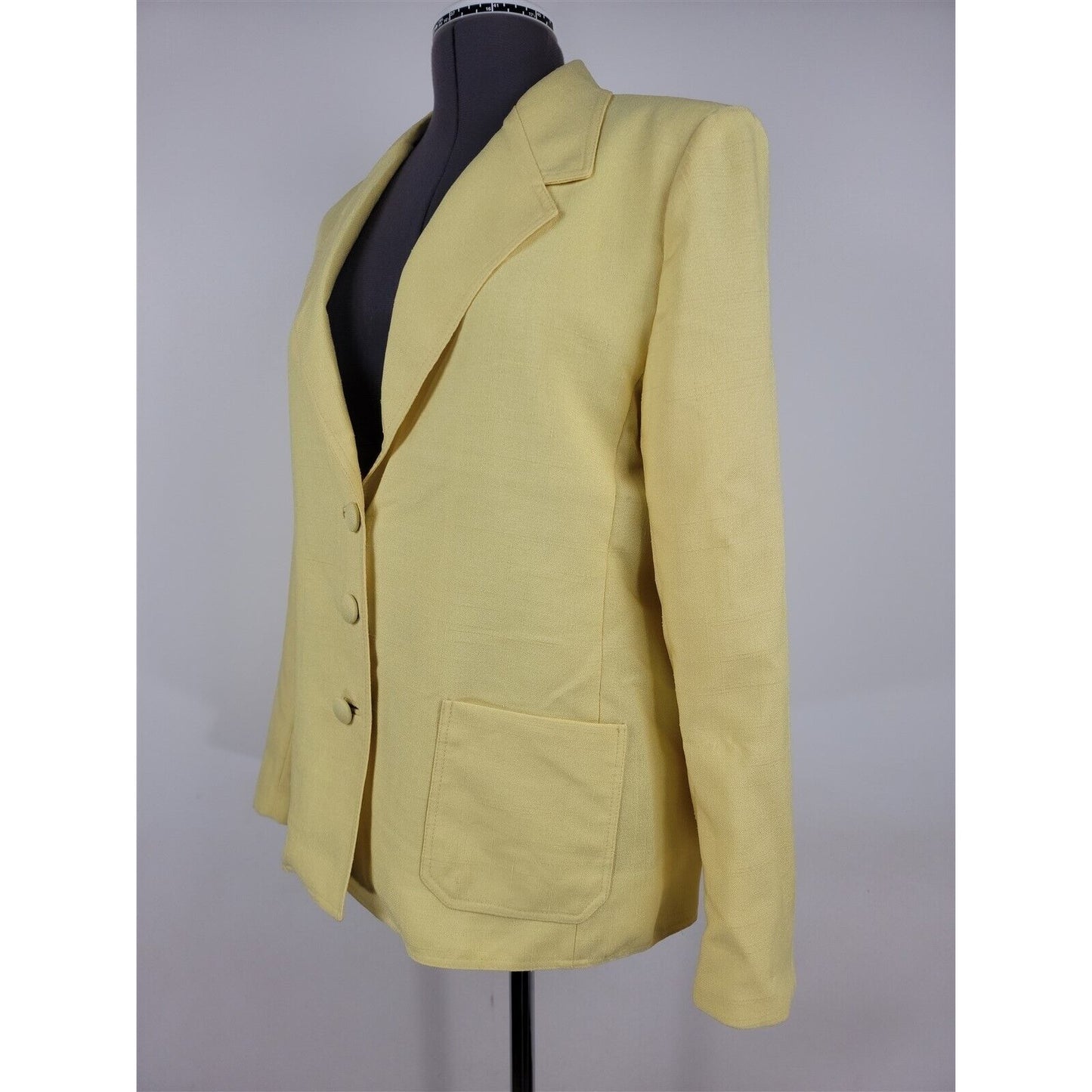 Vintage 1960s Lilli Ann Yellow Suit Career Jacket Blazer Womens Size L/XL