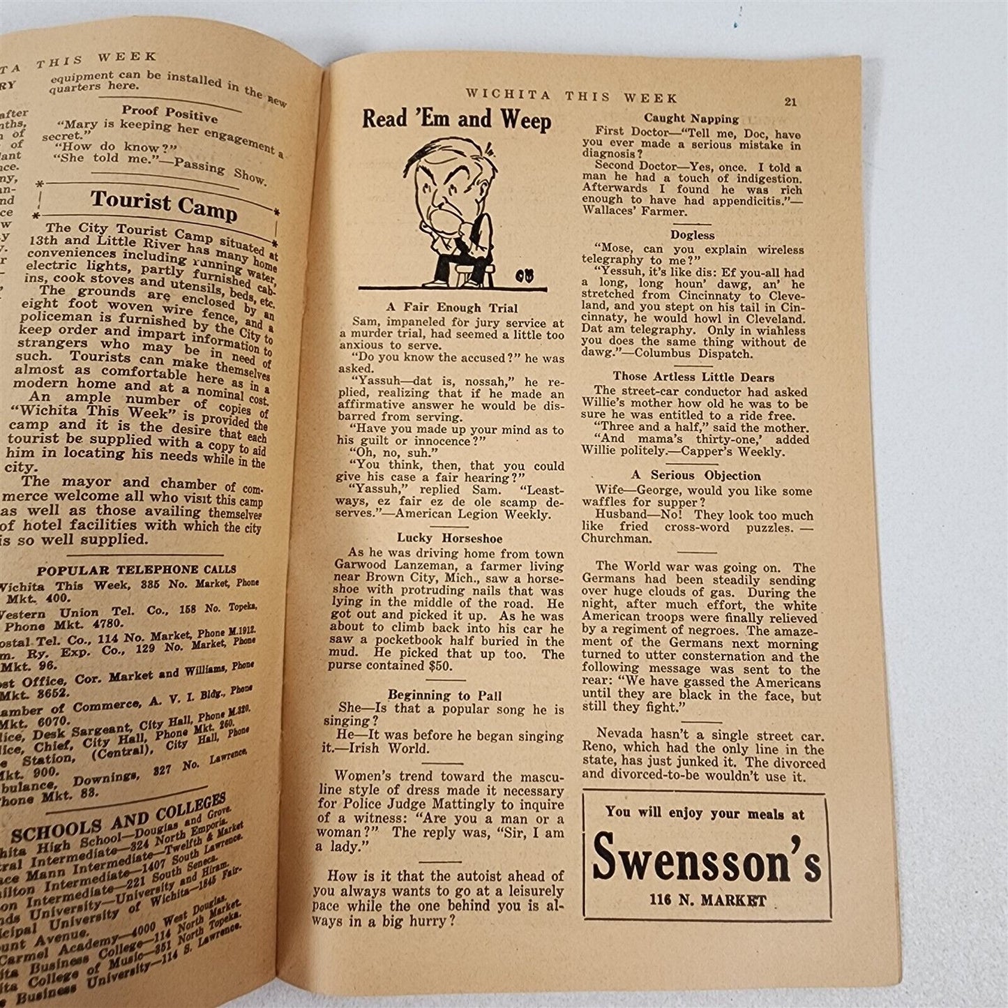 Wichita This Week Sept 25 - Oct 1, 1927 Travel Air Factory Airplanes Local Info