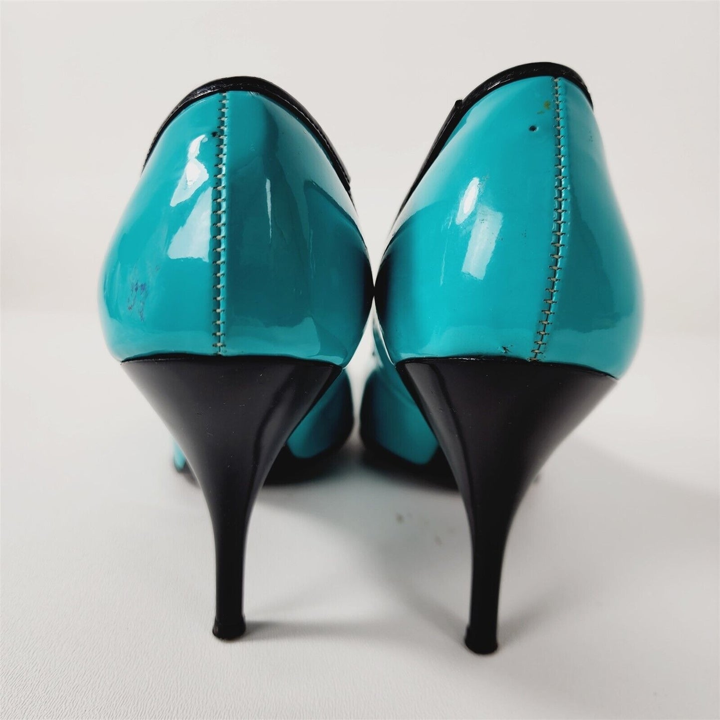 Vintage Karl's Turquoise Blue Pointed Toe Pumps Heels Shoes Size 6.5