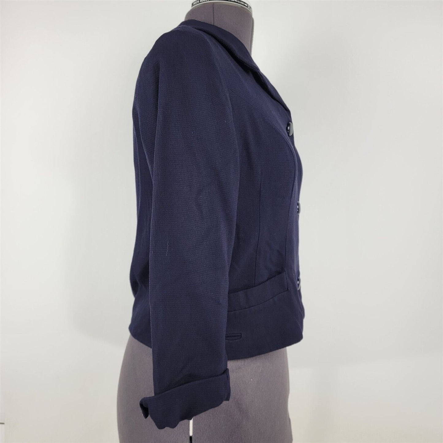 Vintage 1960s Kirkland Hall Navy Blue Skirt Suit Set Womens S/M