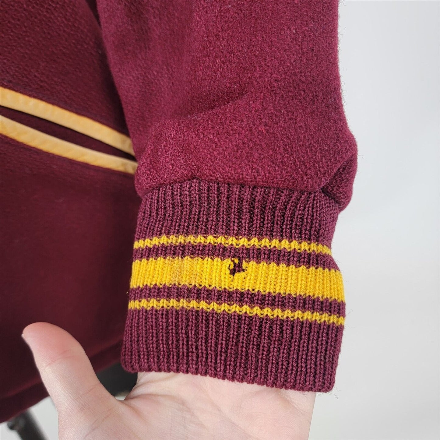 Vintage Skookum Letterman Wool School Jacket Maroon & Yellow