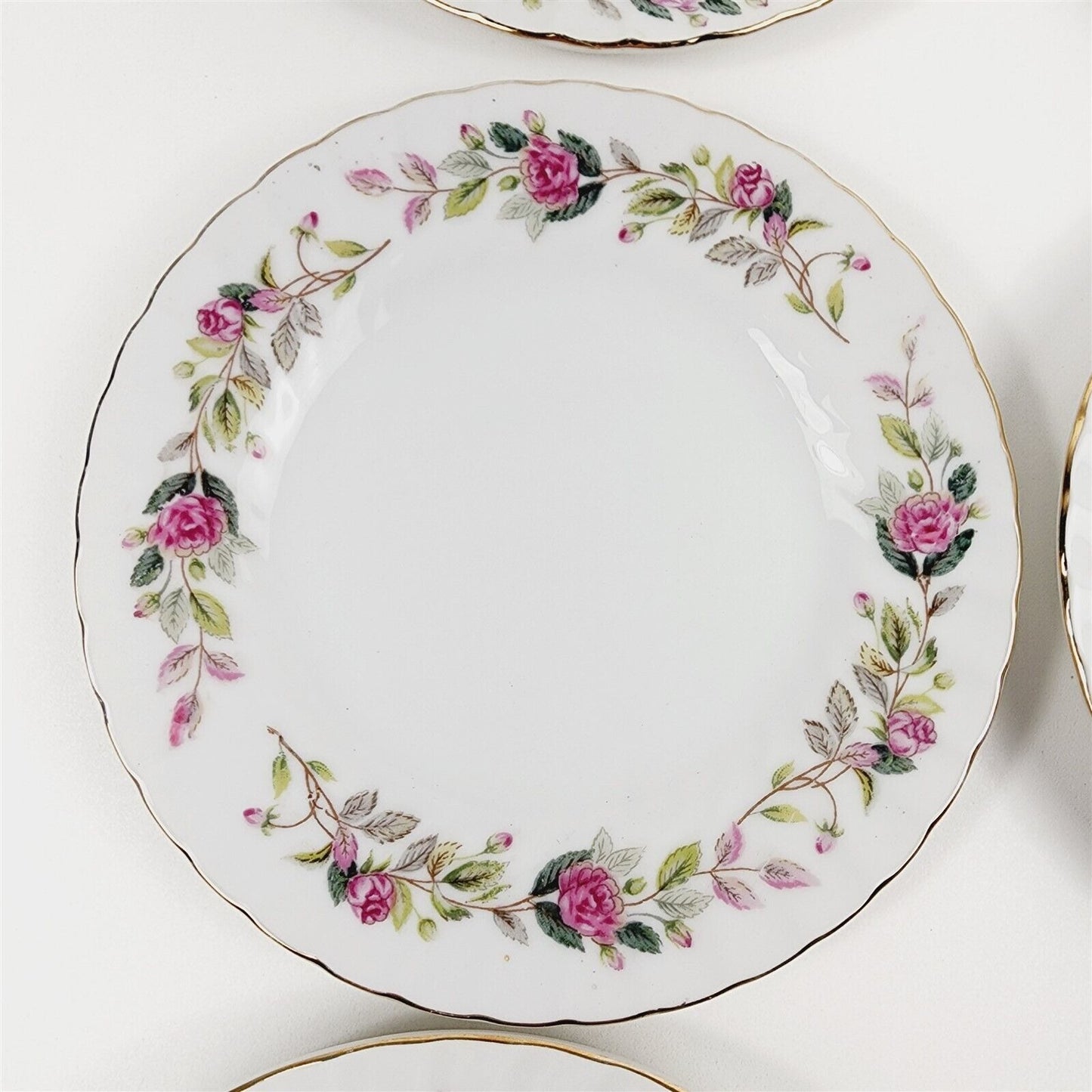 6 Creative China 2345 Regency Rose Pink Floral Bread Butter Plates - 6 3/8"