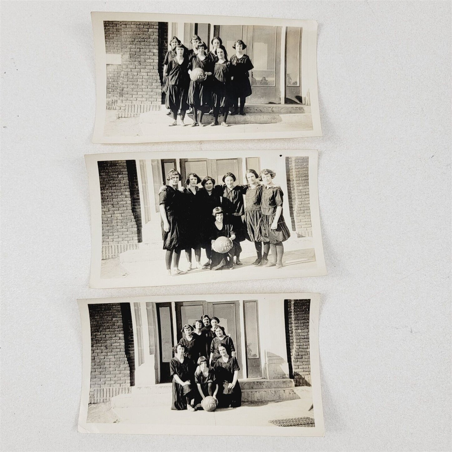 3 Vintage Photos 1923 PHS Portland OR High School Girls Basketball Team Pictures