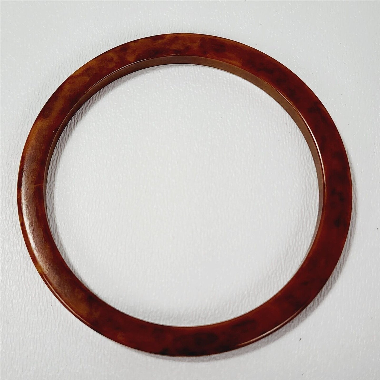 Vintage Brown Rootbeer Marbled Swirl Bakelite Bangle Bracelet 3/16"