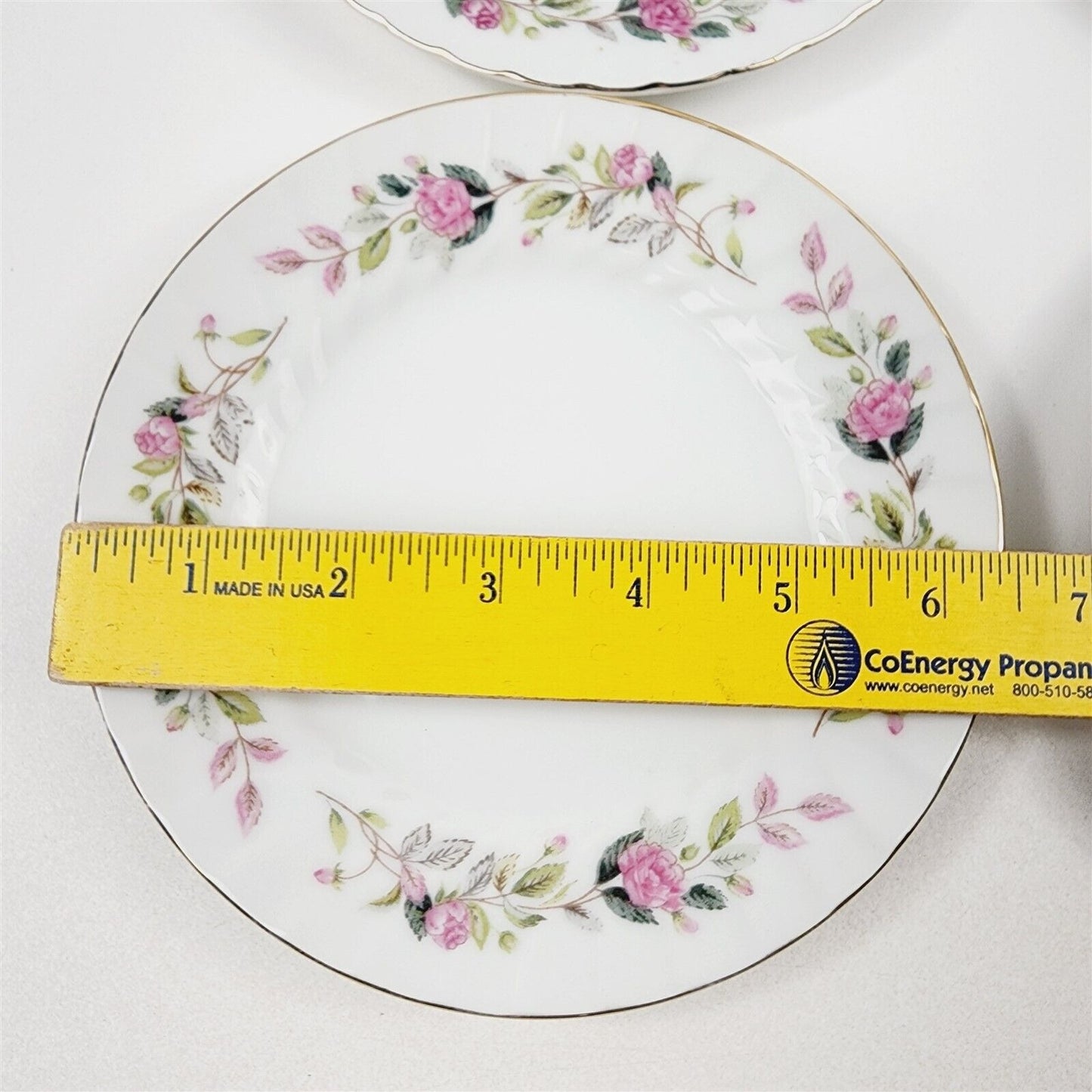 6 Creative China 2345 Regency Rose Pink Floral Bread Butter Plates - 6 3/8"