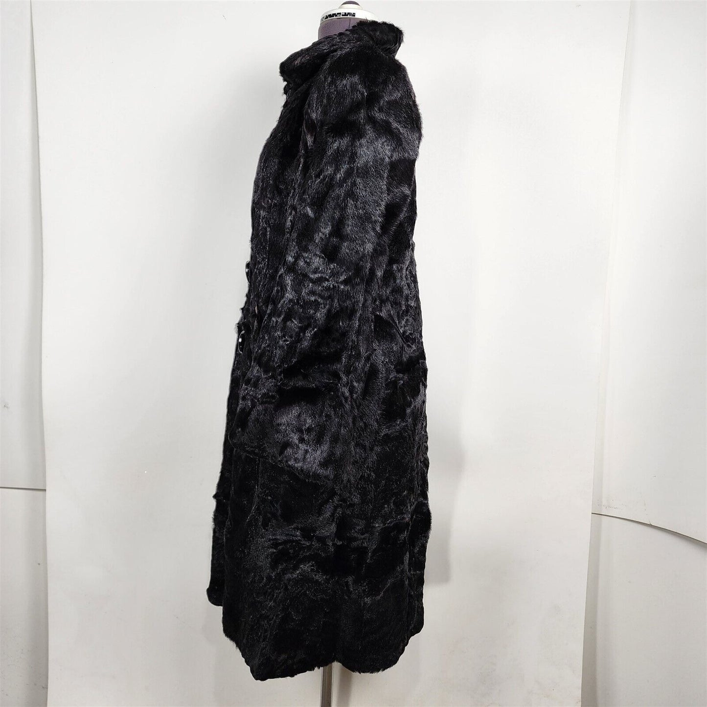 Antique The Crescent Spokane Black Fur Hide Coat Womens M/L