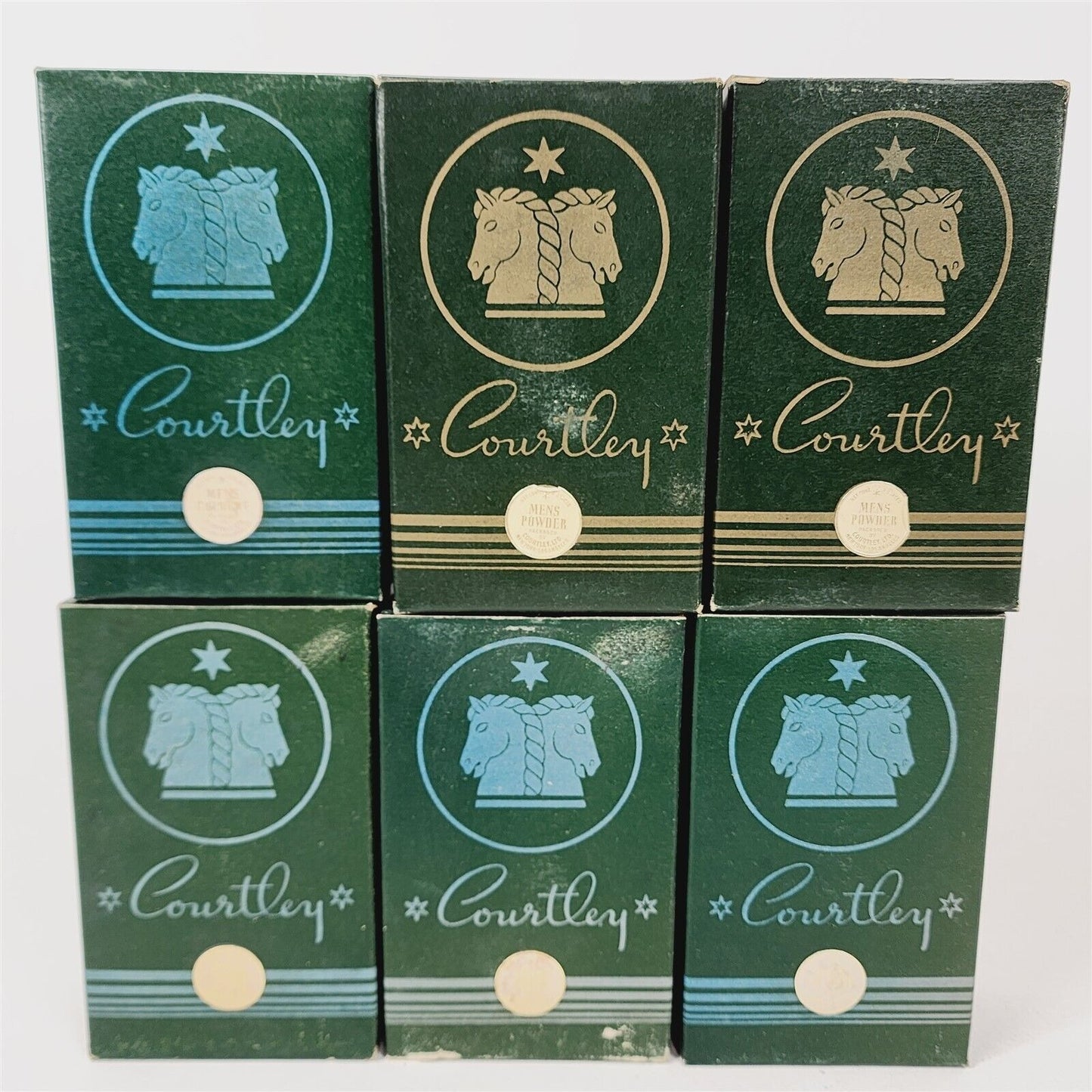 6 Vintage Courtley Green Mens 2 Cologne, 2 After Shave, 2 Powder #2