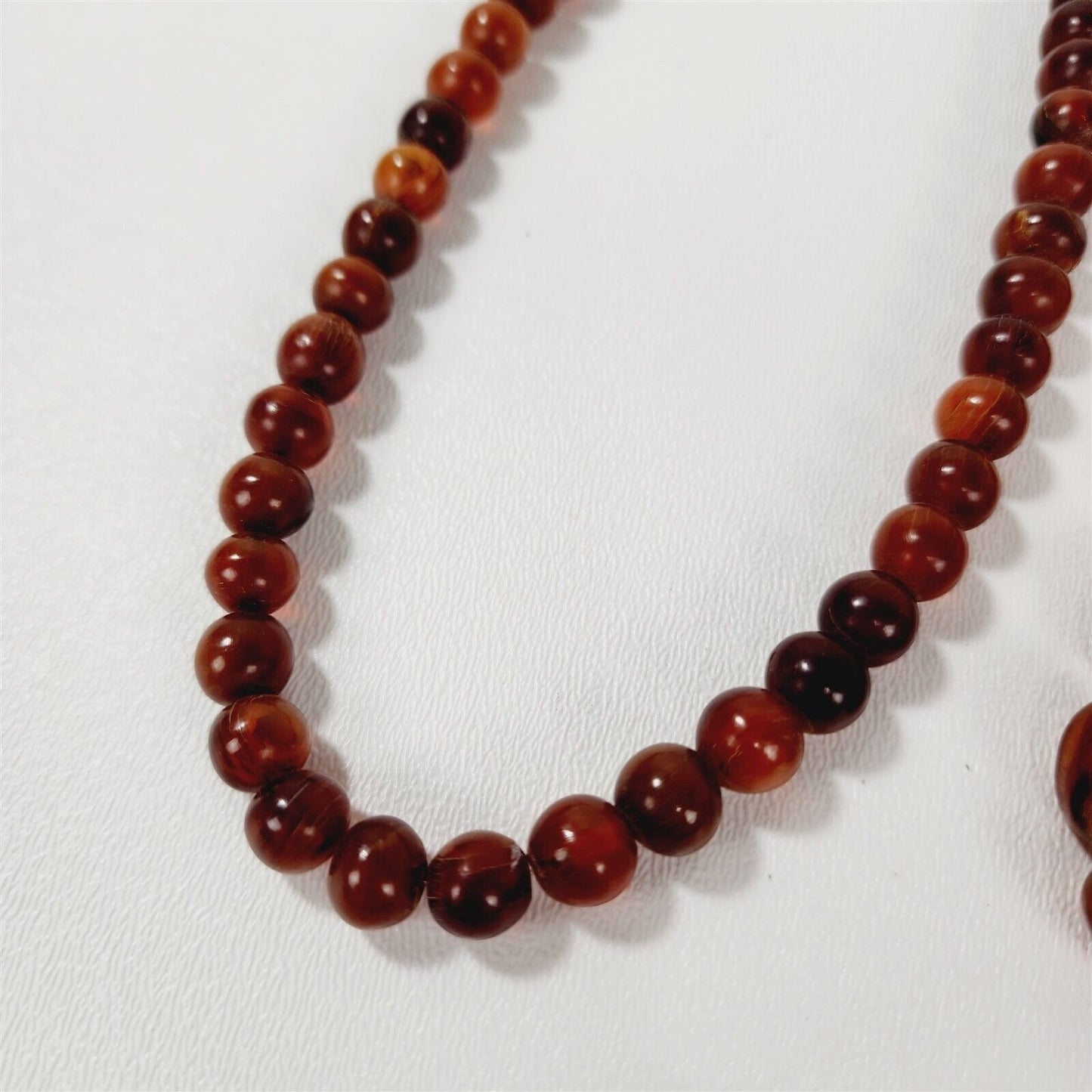 4 Vintage Brown Beaded Retro Necklaces