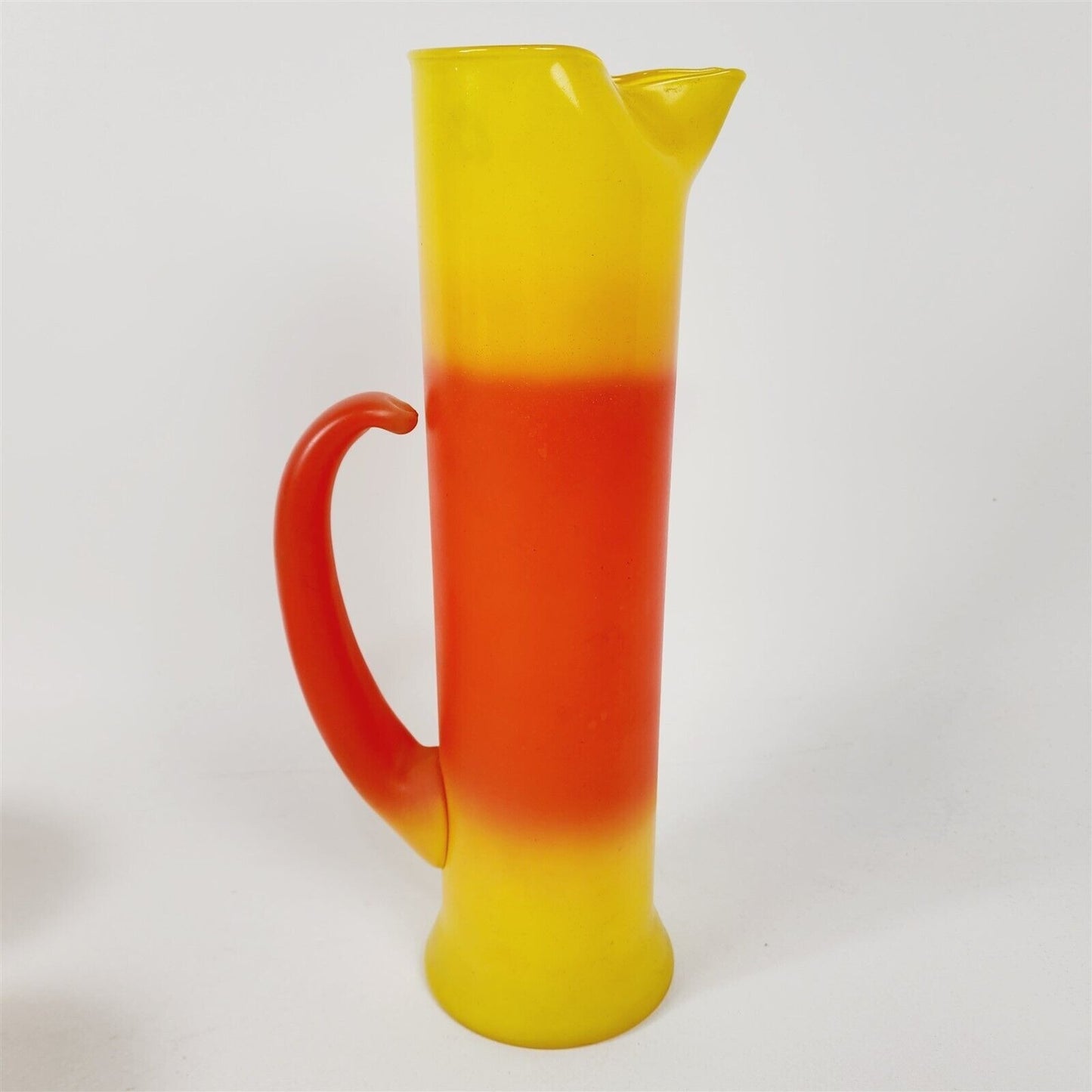 Vintage West Virginia Co Blendo Pitcher & Cocktail Glasses Bar Tiki Orange Yellow