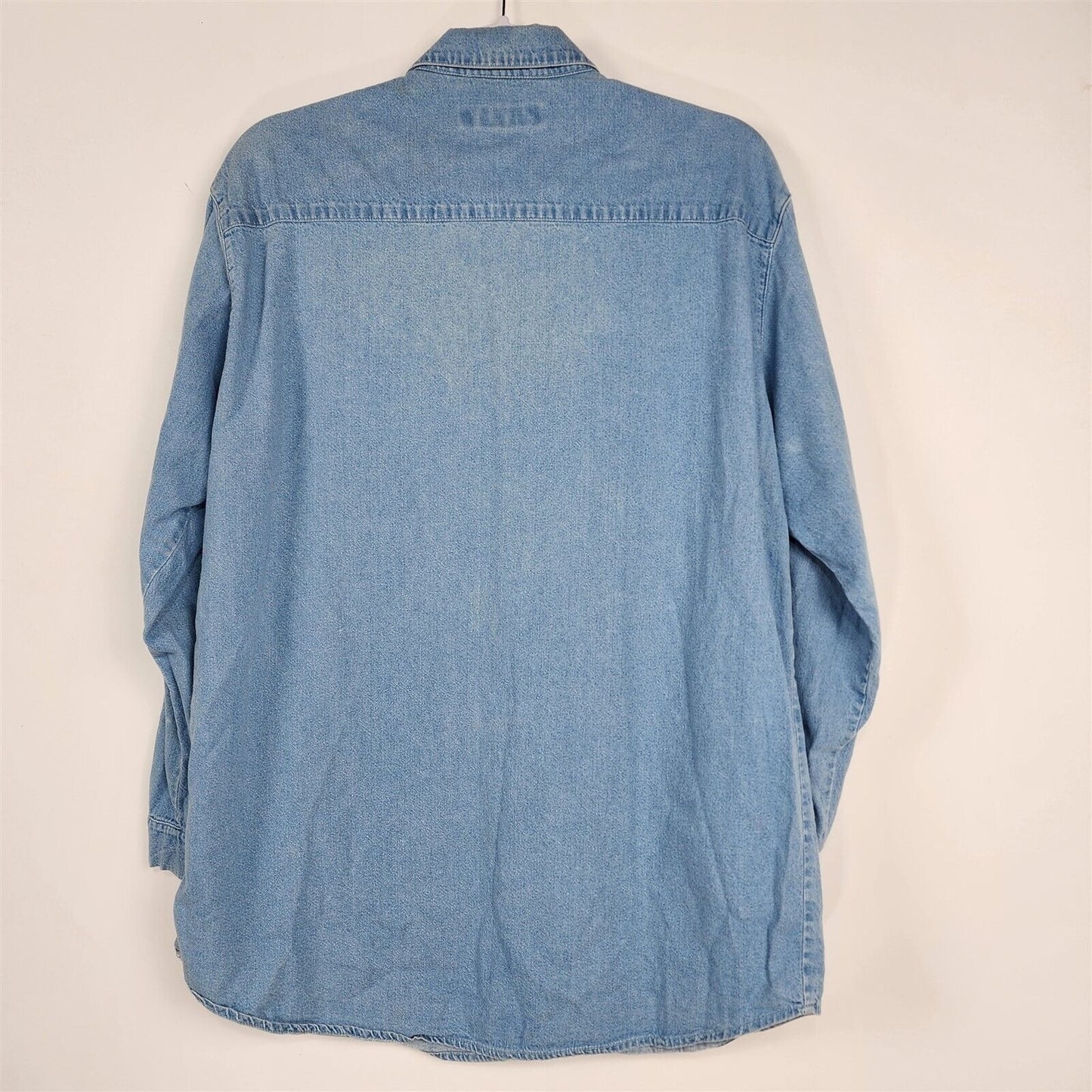 Vintage 1990s Sam & Libbey Light Blue Cotton Denim Blouse Womens L