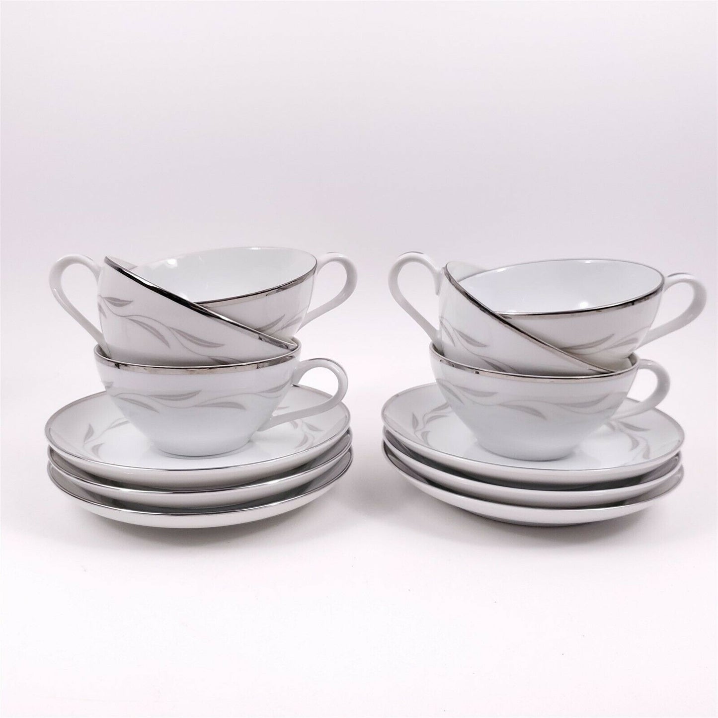 6 Sets Nasco Paris Night Tea Cups & Saucers Vintage Japan Fine China