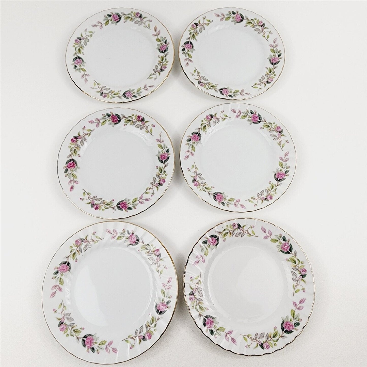 6 Creative China 2345 Regency Rose Pink Floral Bread Butter Plates - 6 3/8"