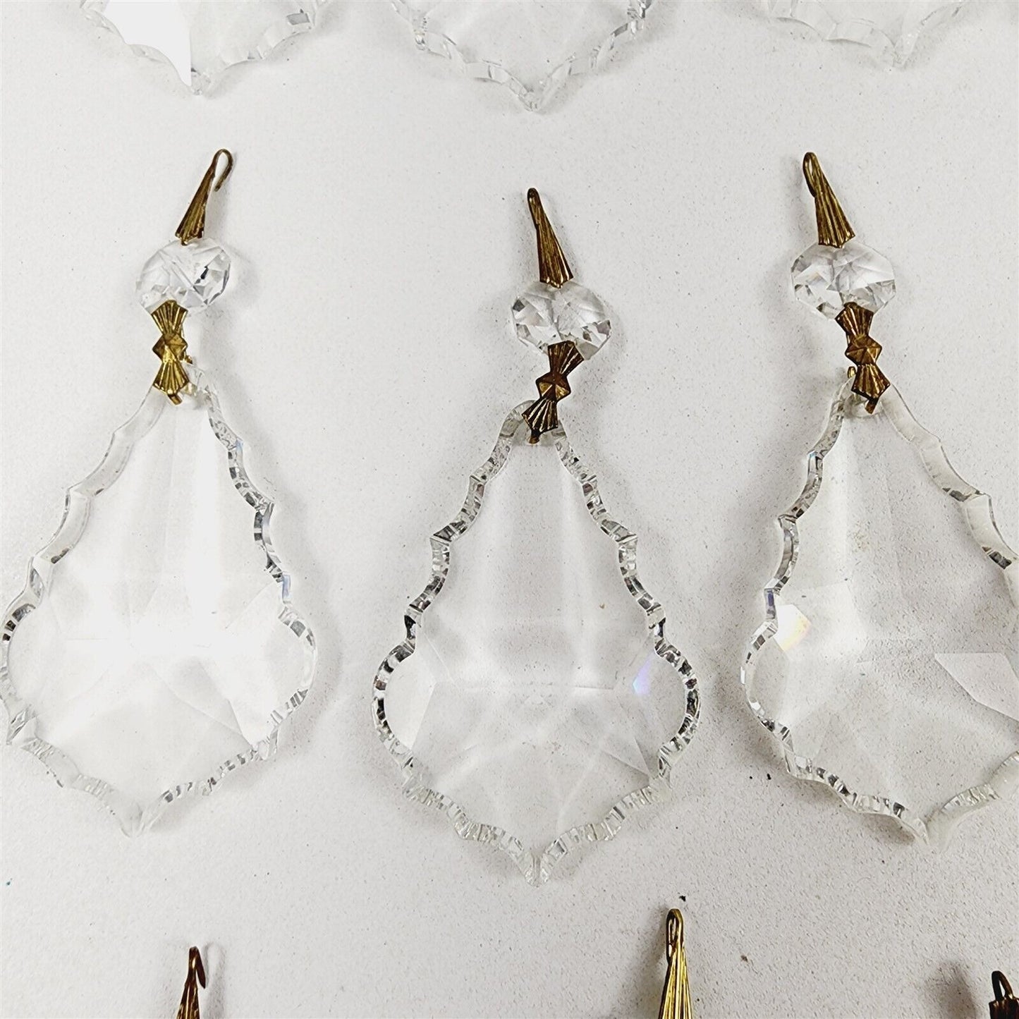 15 Vintage Chandelier Lamp Replacement Parts Crystal Pendalogue Teardrops #2