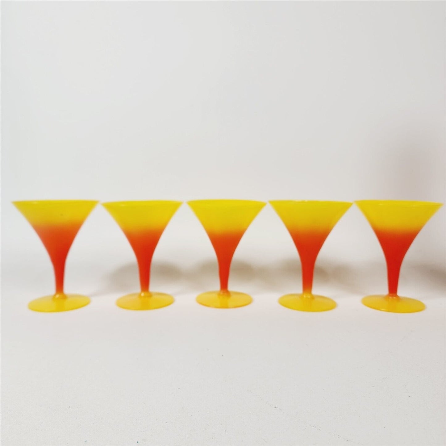 Vintage West Virginia Co Blendo Pitcher & Cocktail Glasses Bar Tiki Orange Yellow