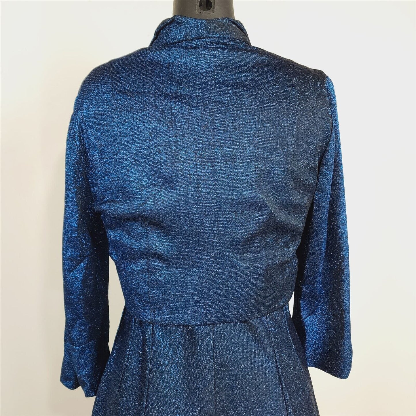 Vintage Blue/Black Shimmer Dress w/ Jacket Set