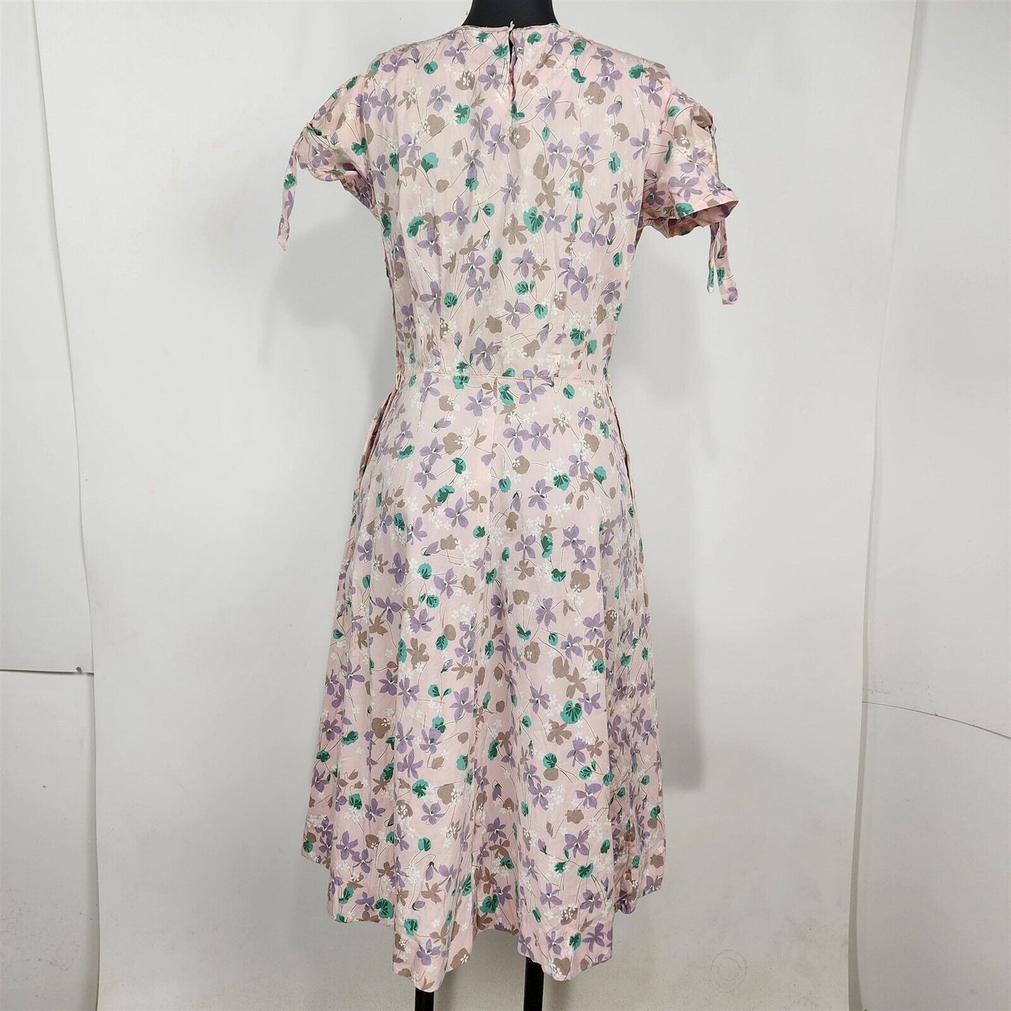 Vintage 1950s Wildman Original Day Dress Party Pink Floral Print Rockabilly