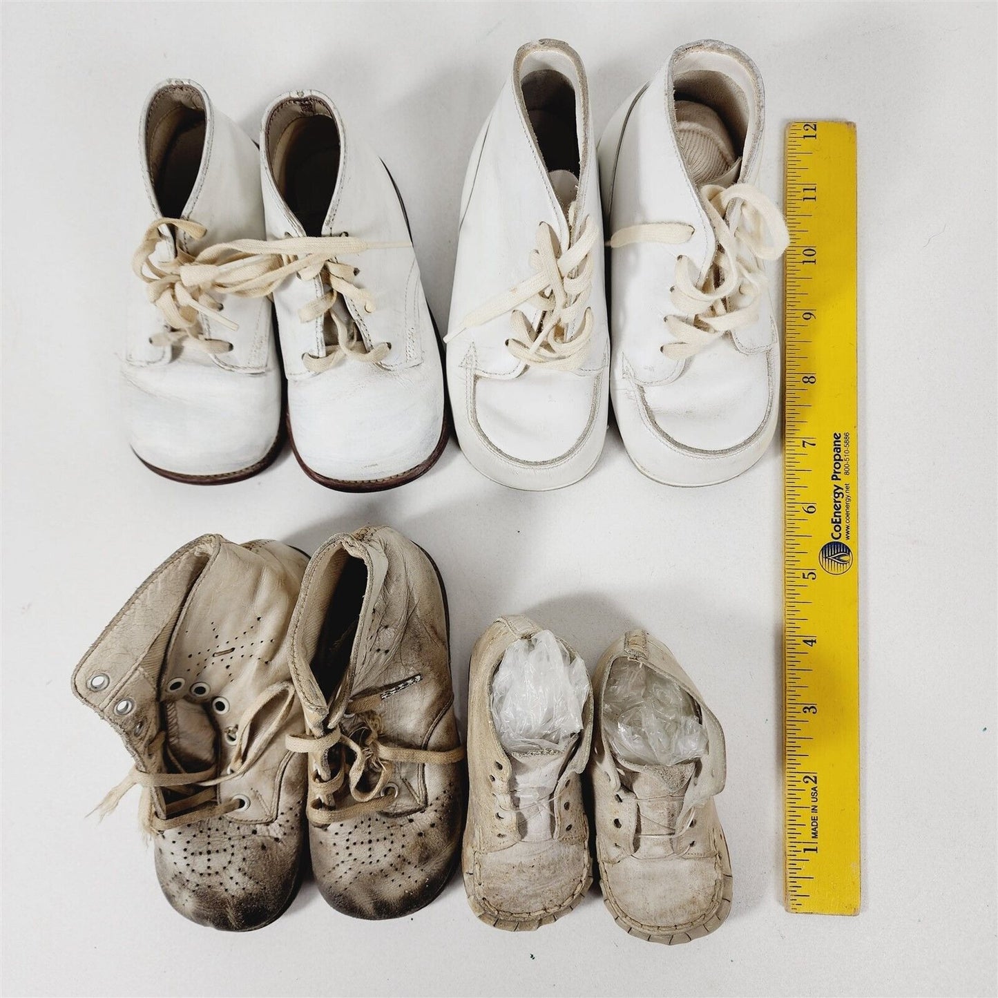 4 Pair Lot of Vintage Baby Shoes Toddler Child Weathbury Stride Rite Wards