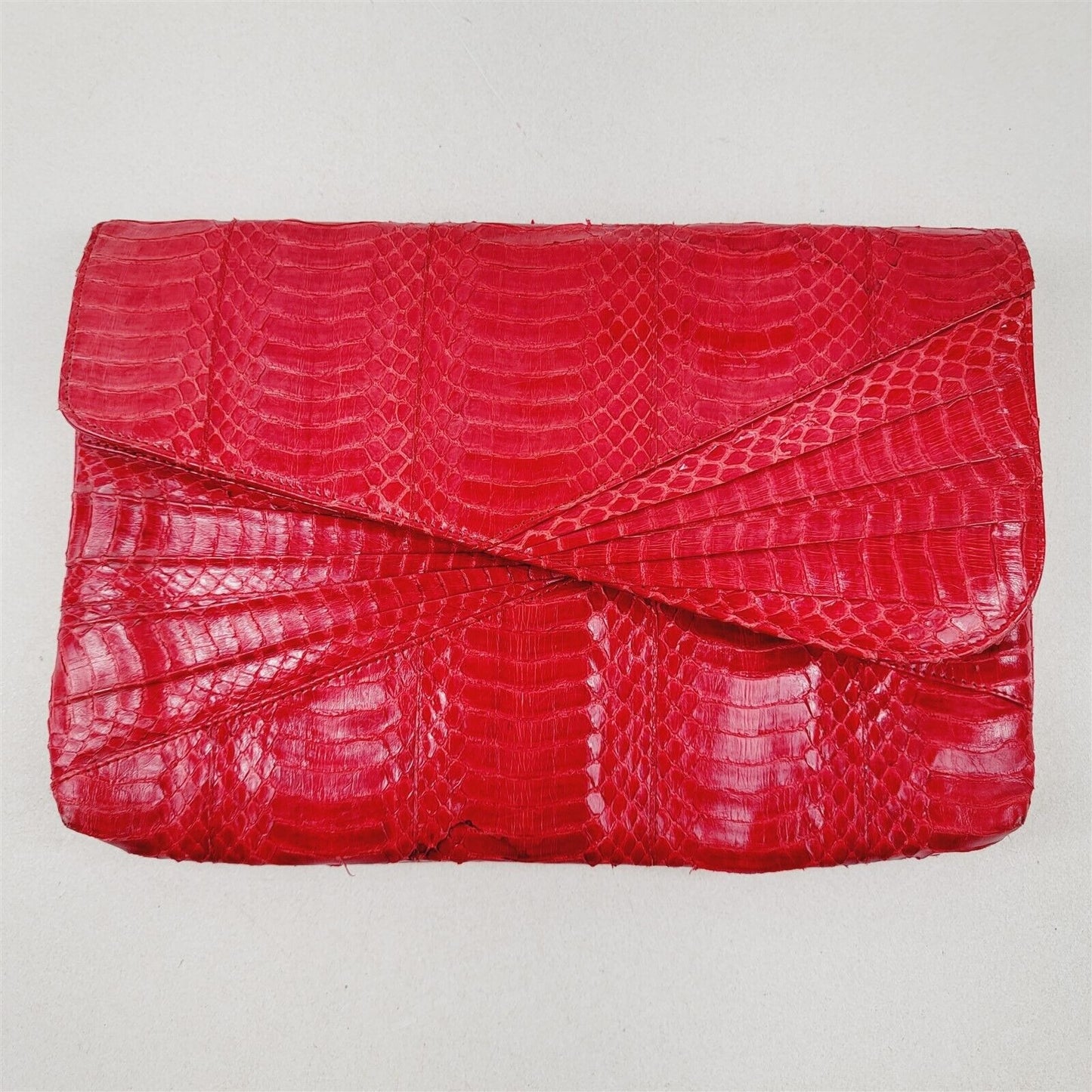 Vintage Gabrielli Red Reptile Leather Purse Cluch Shoulder Bag Handbag