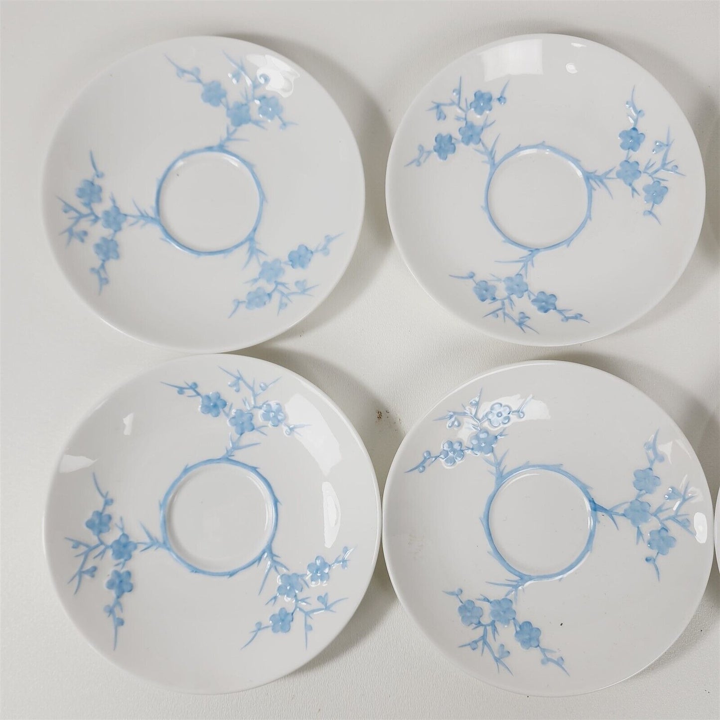 Vintage Copeland Spode Blanche De China Geisha Blue 6 Saucers 1 Teacup