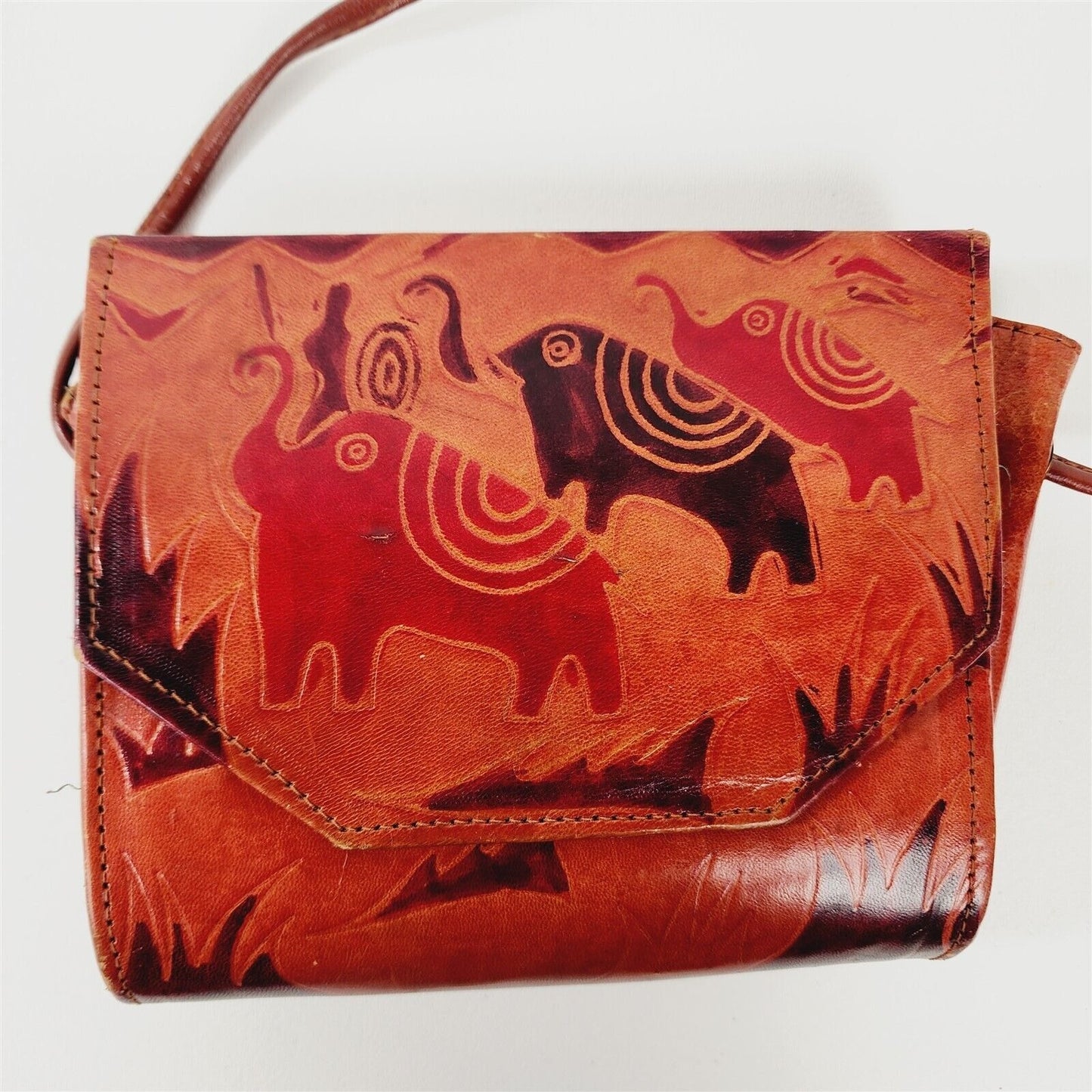 Vintage Leather Elephant Purse Shoulder Crossbody Bag