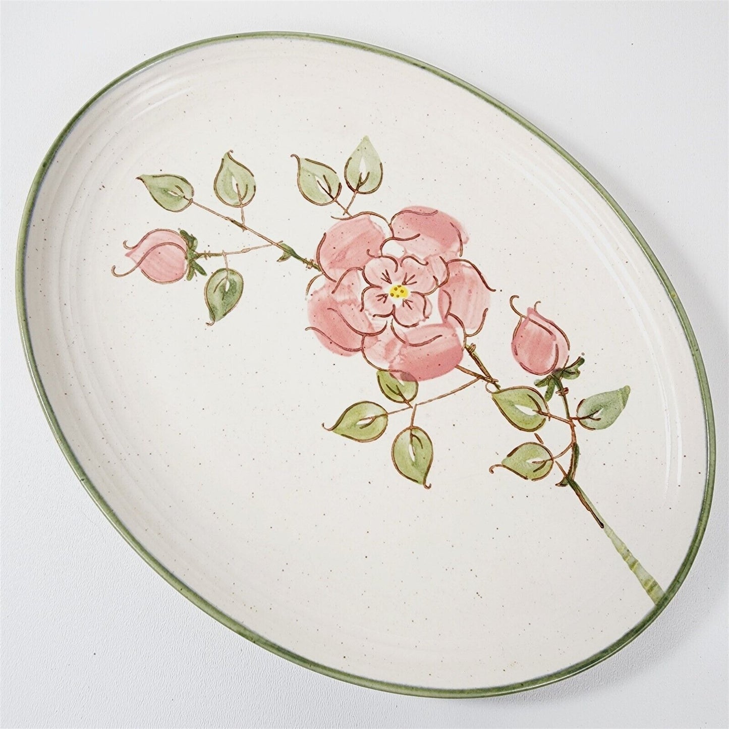 Vintage Metlox Poppytrail California Rose Pink Oval Serving Platter - 13 1/8"