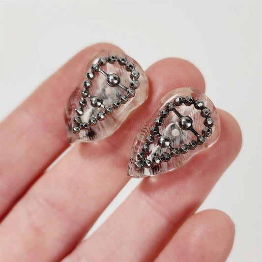 Vintage Clear Lucite & Marcasite Screwback Earrings