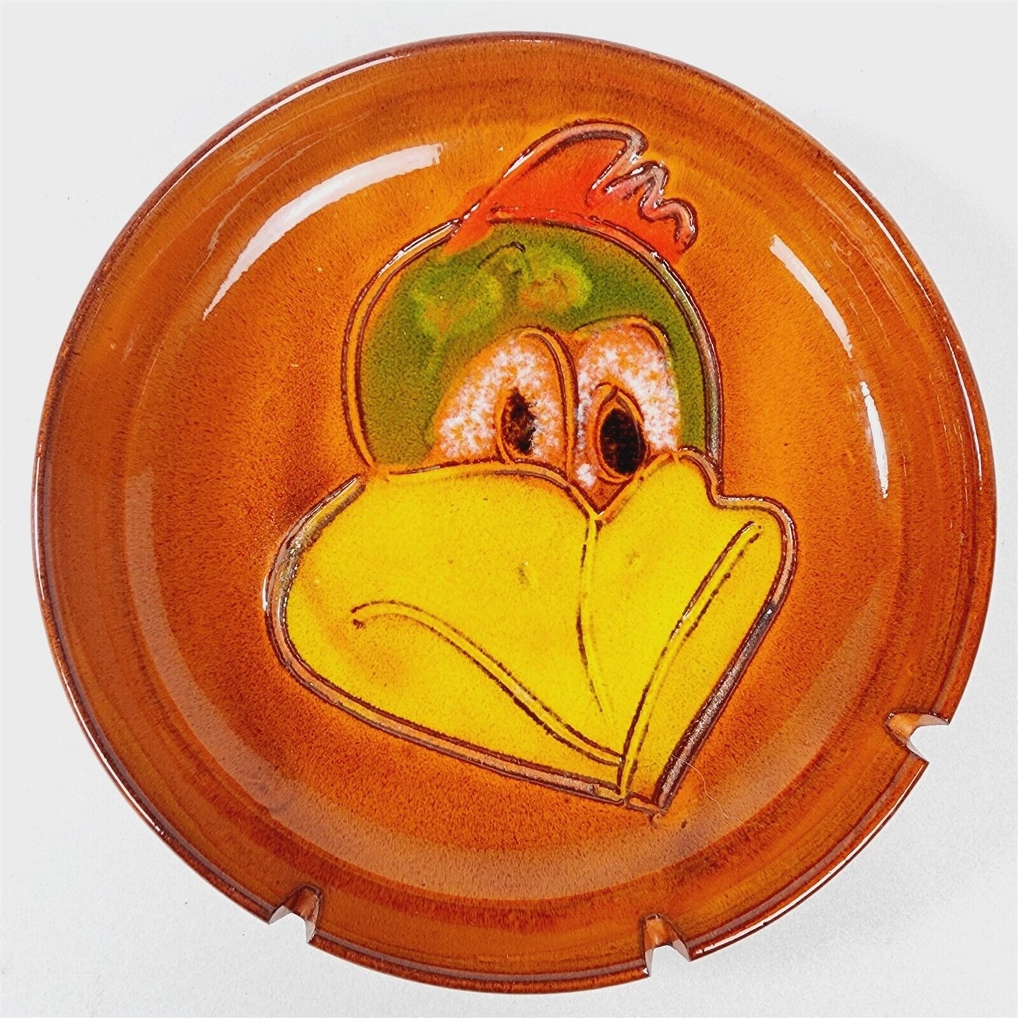 Vintage Pacific Stoneware Roadrunner Beep Beep Bird Ashtray Bowl - Unmarked - 9"