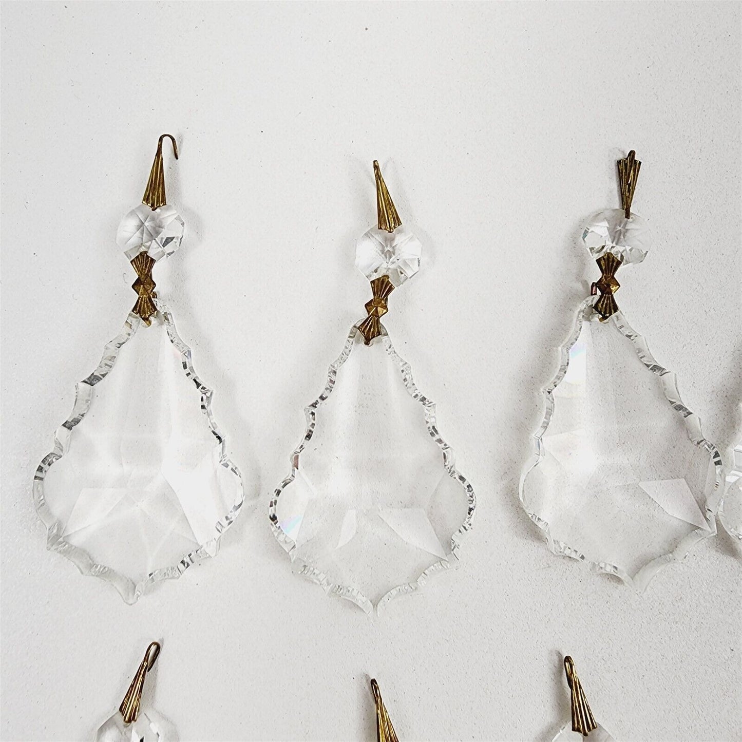 15 Vintage Chandelier Lamp Replacement Parts Crystal Pendalogue Teardrops #2